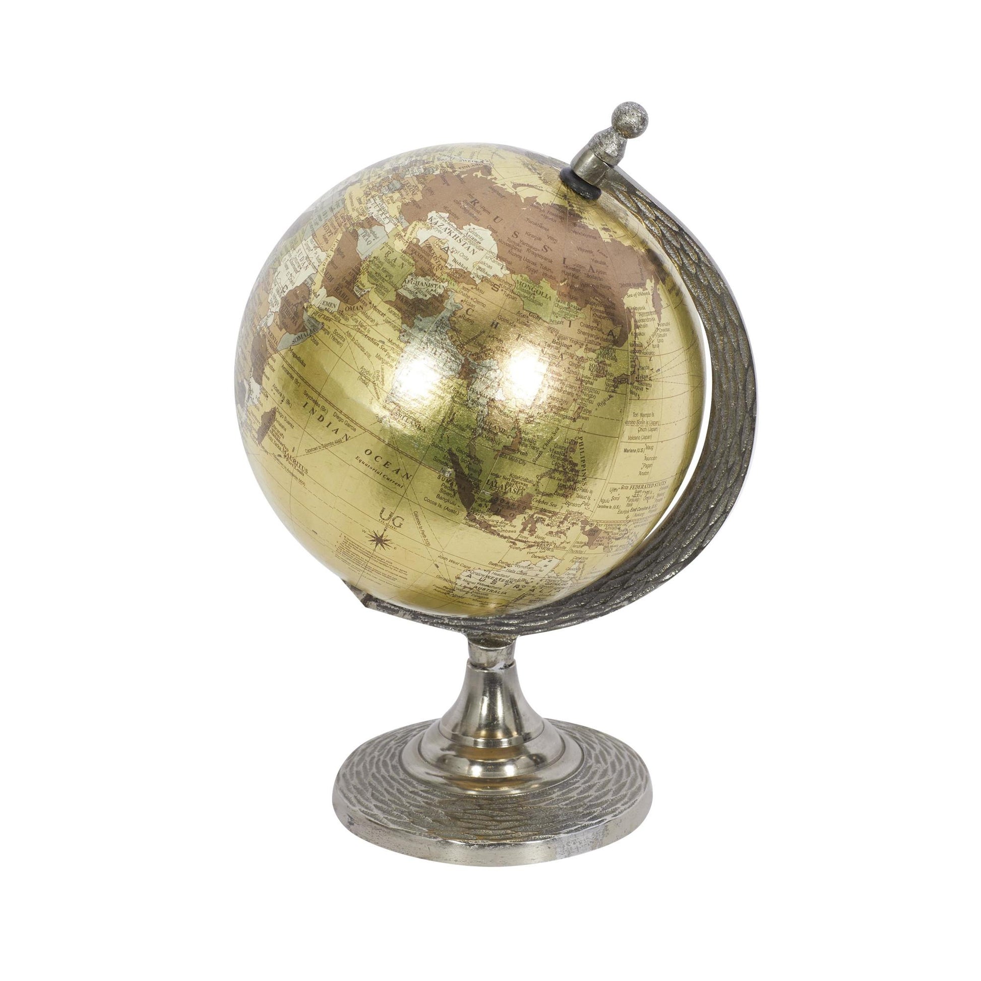 Gold Aluminum Metal Educational/Geographic Earth Globe