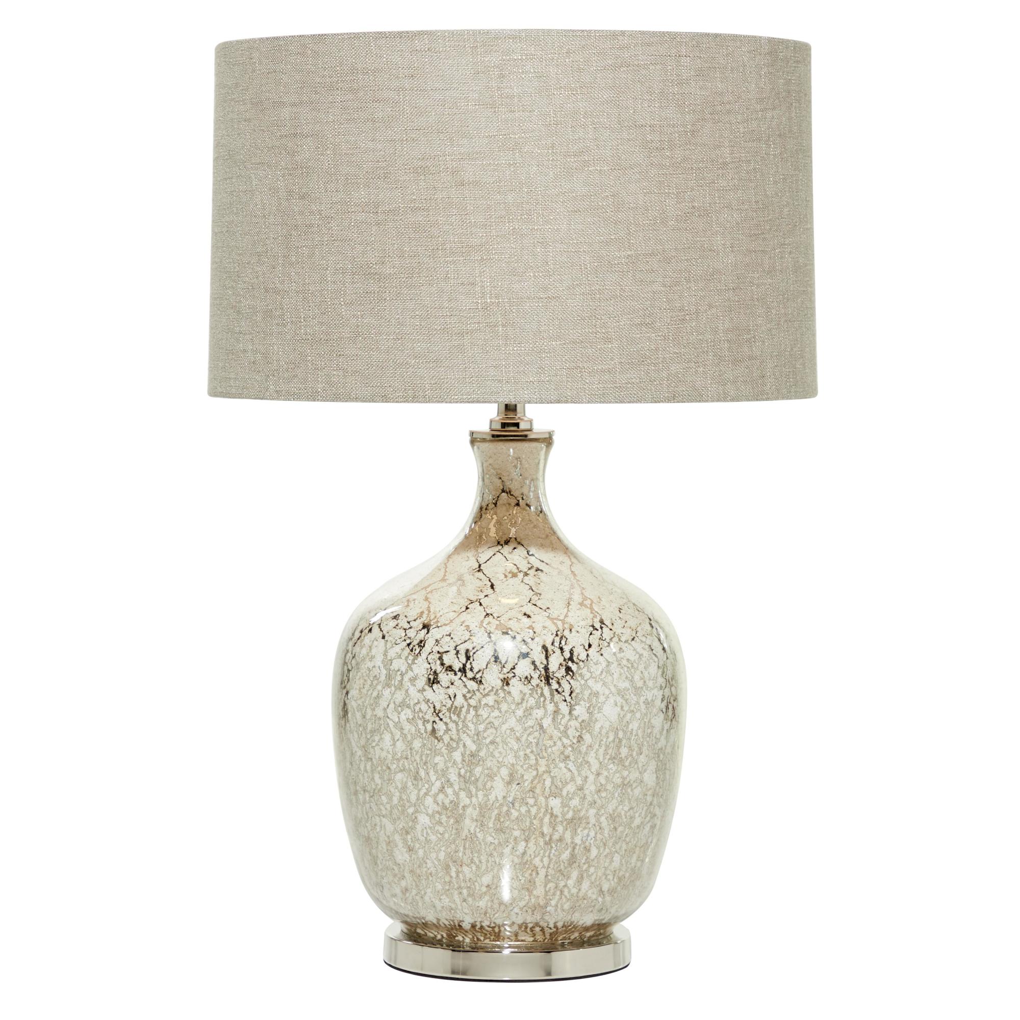 Silver Glass Room Table Lamp with Faux Mercury Glass Finish