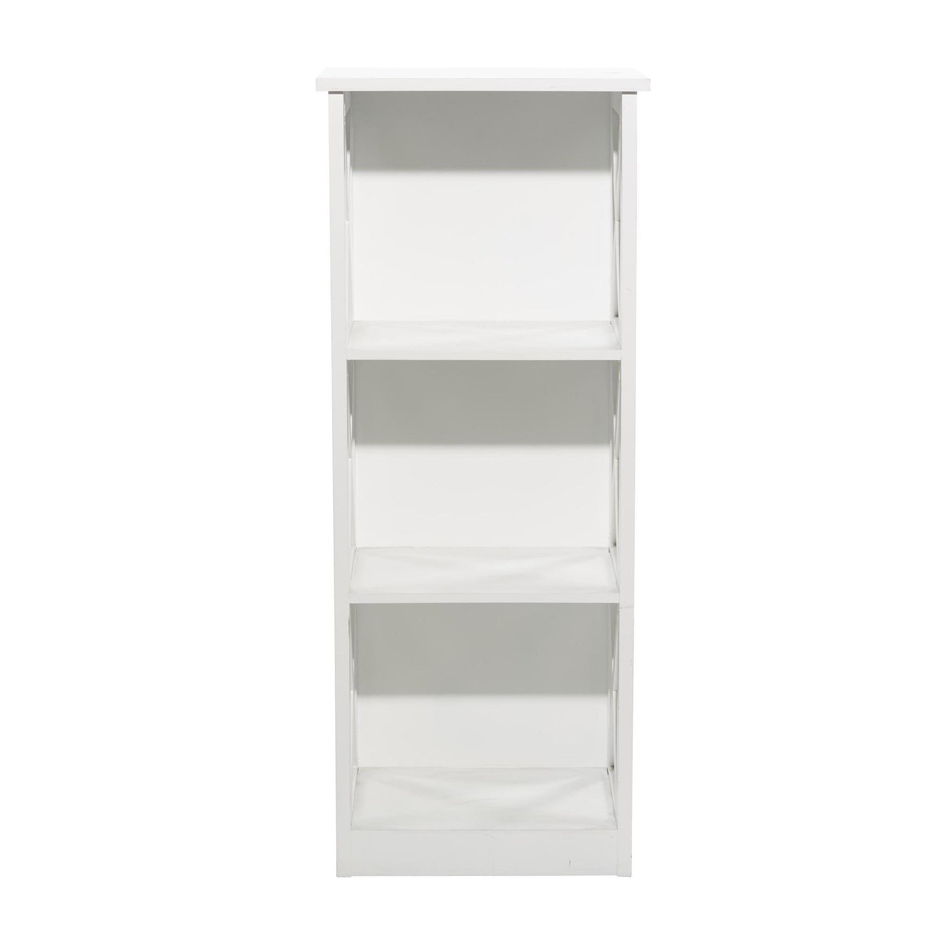 White Wooden 4 Shelf Storage Shelving Unit