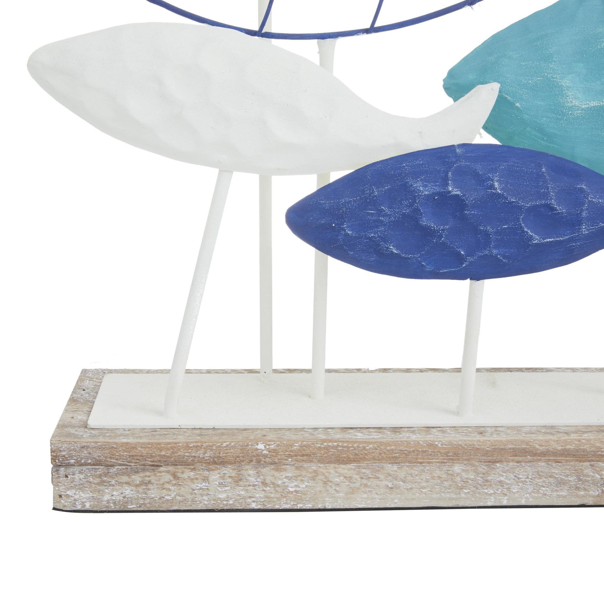 Fish Blue Metal Decorative Sculpture