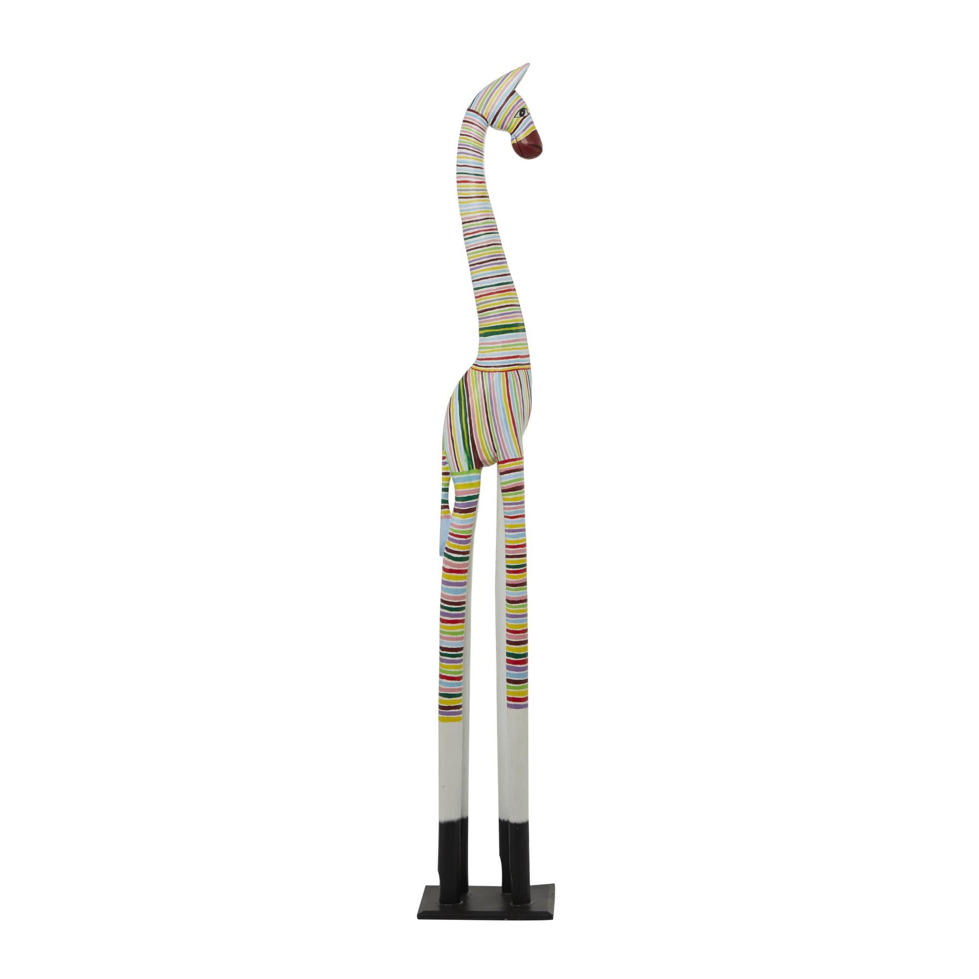 Zebra Multi Colored Wood Handmade Decorative Sculpture