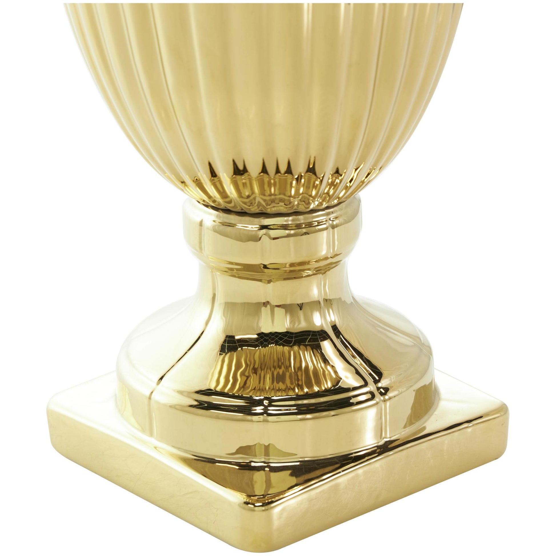 Ceramic Tall Fluted Urn Living Room Decorative Jars with Grooves and Lid