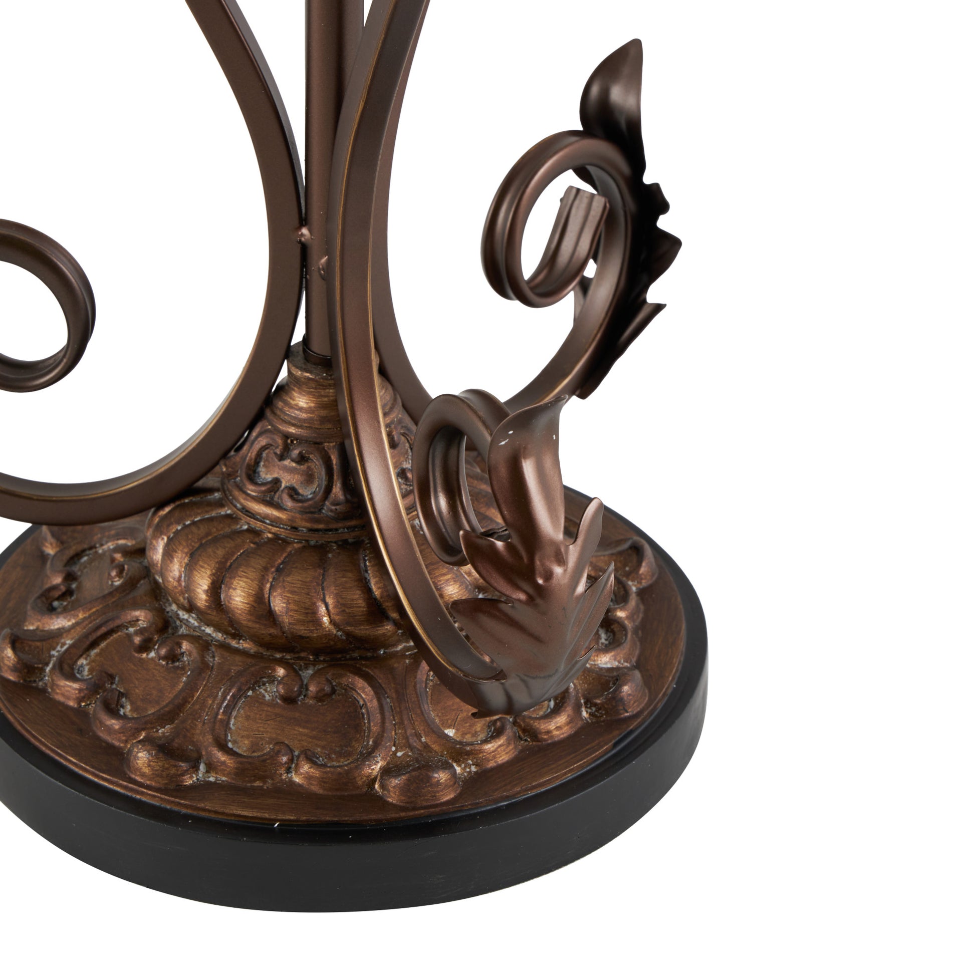 Set of 2 Scroll Brown Metal Antique Style Room Uplight