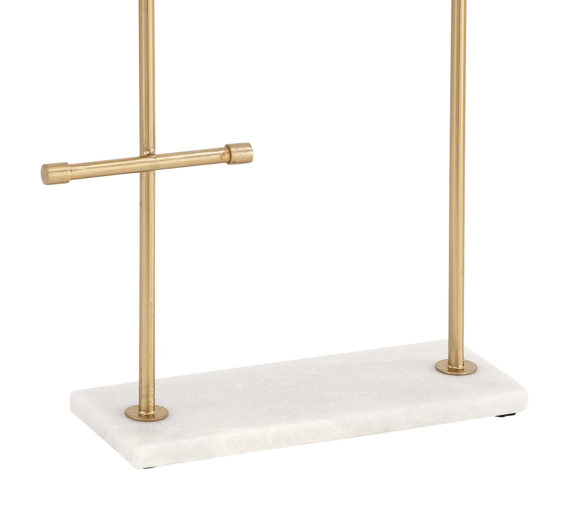 Gold Marble Display Jewelry Stand with Rectangular Base