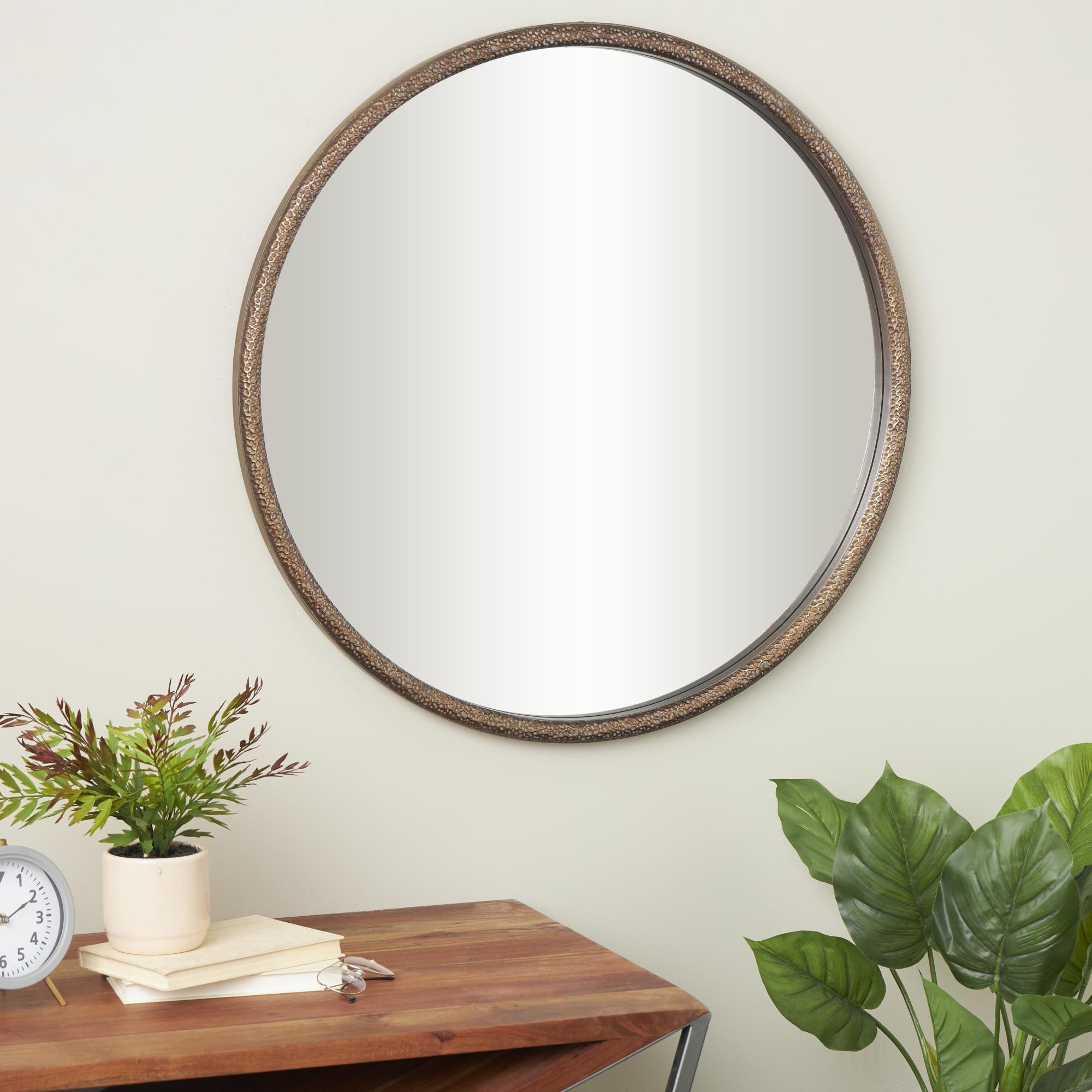 Metal Room Wall Mirror with Gold Inner Frame