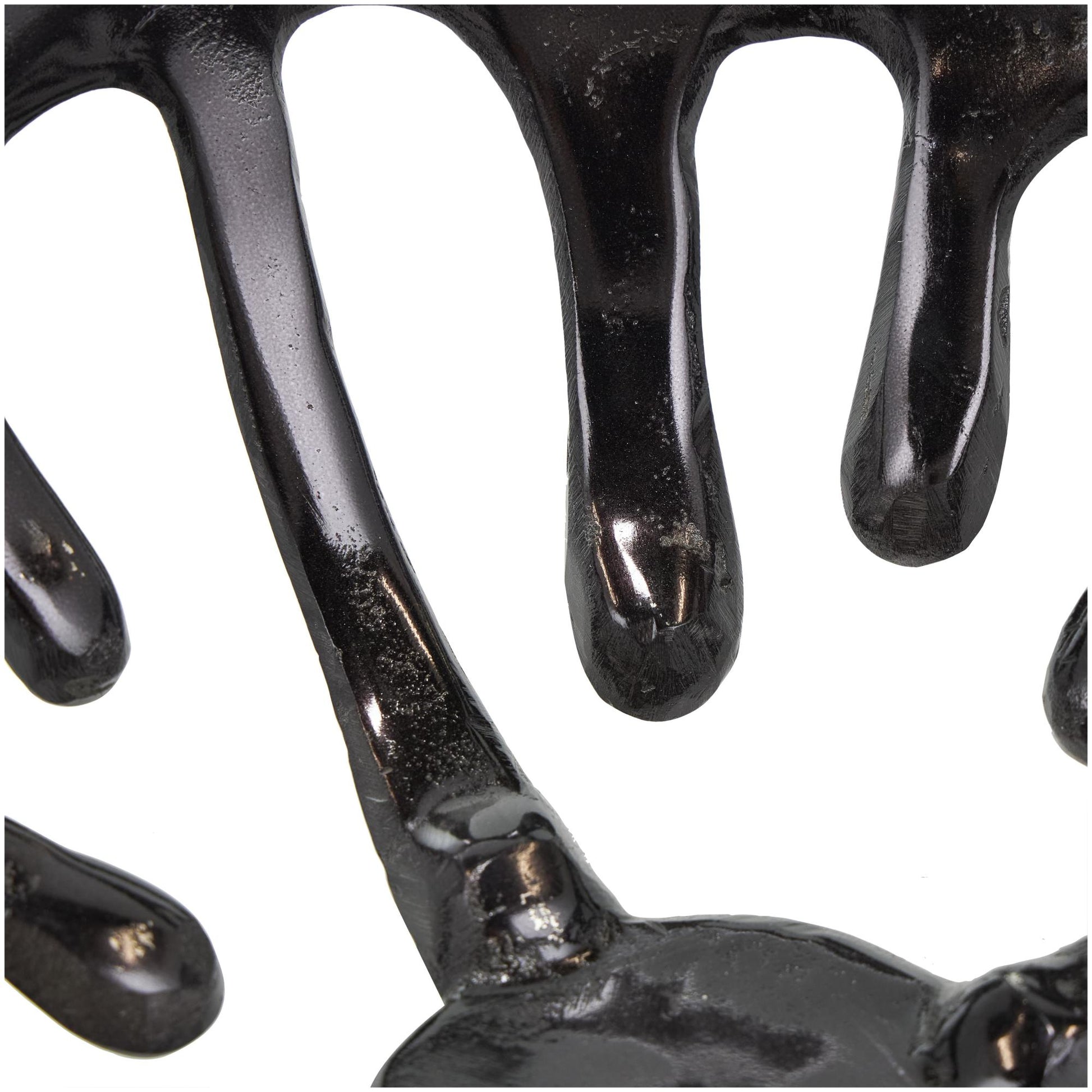 Set of 2 Abstract Aluminum Metal Drip Large Decorative Bowl with Melting Designed Body