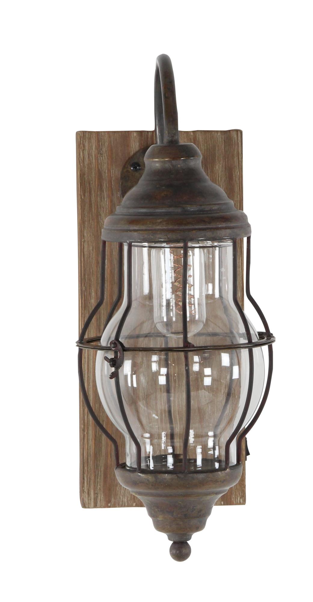 Scroll Brown Metal Battery Operated Room Accent Lamp with Included Fixed LED Light