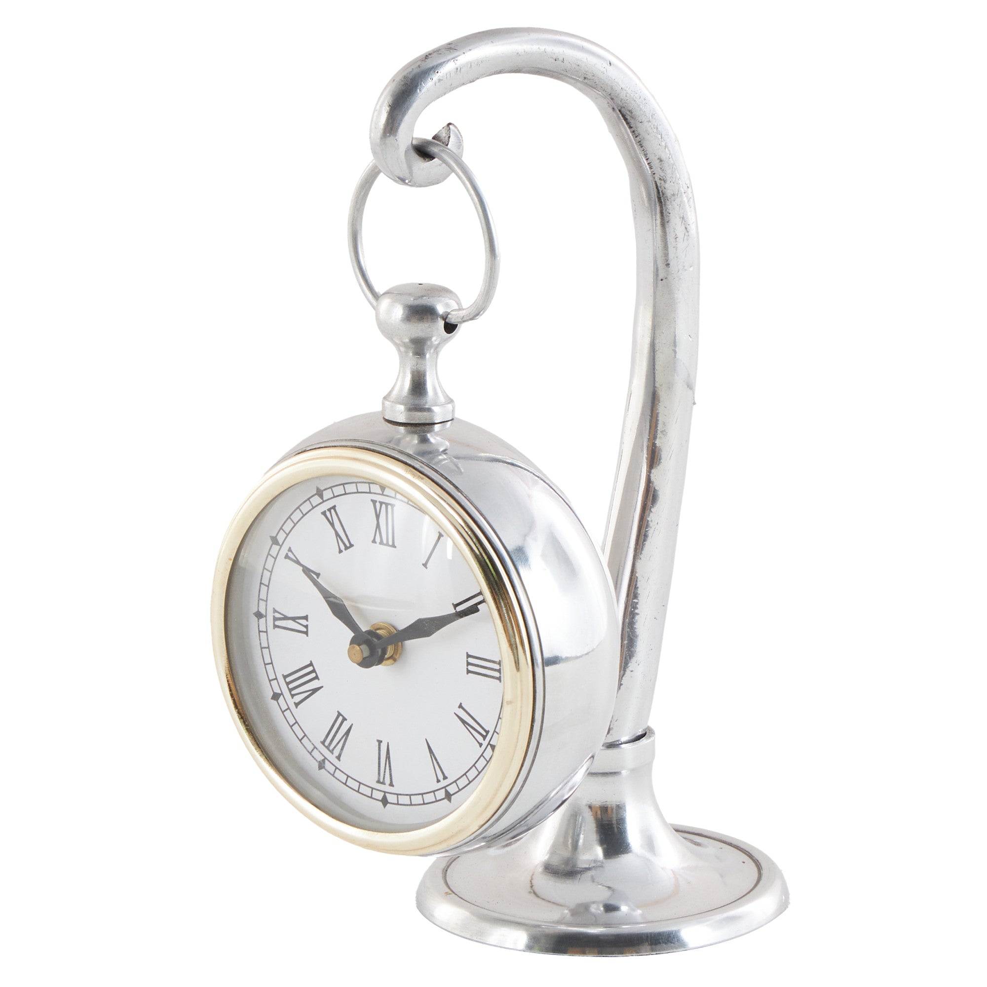 Silver Aluminum Metal Pendulum Decorative Clock