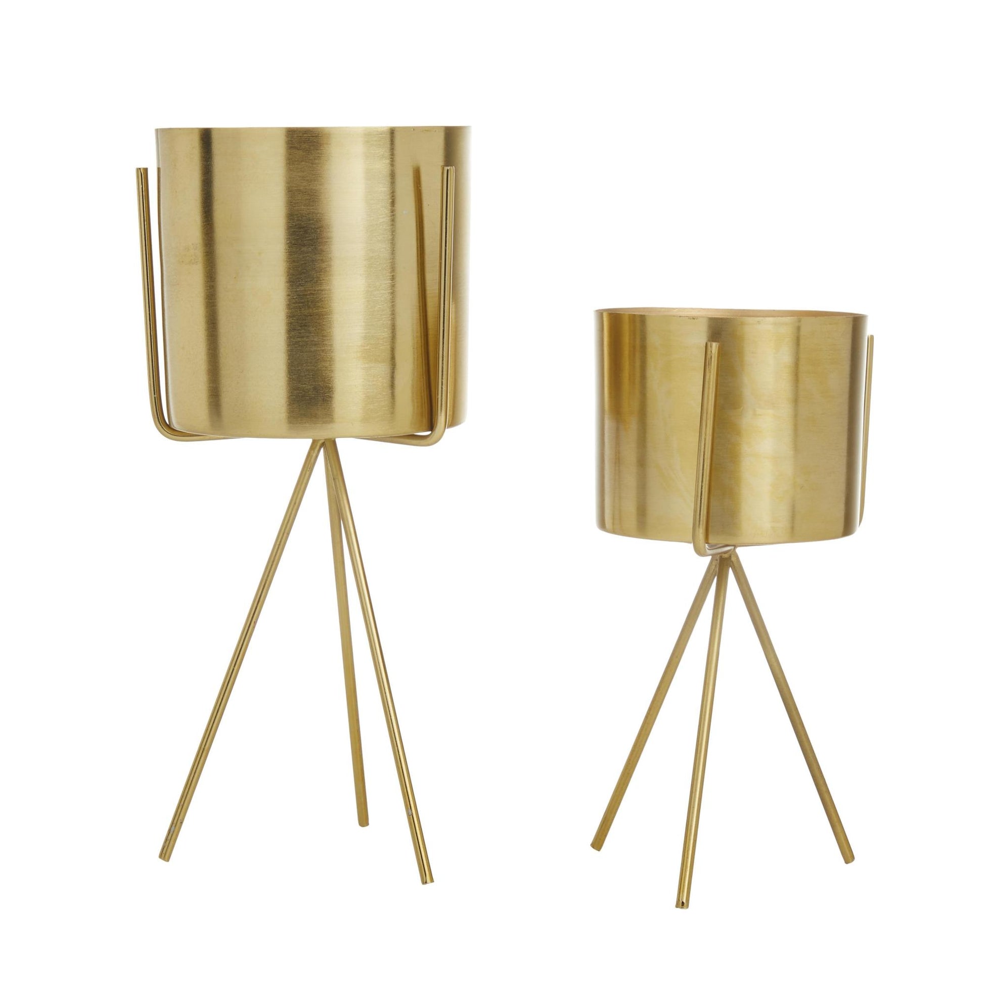 CosmoLiving by Cosmopolitan Set of 2 Metal Small Indoor Outdoor Planter with Removable Stand