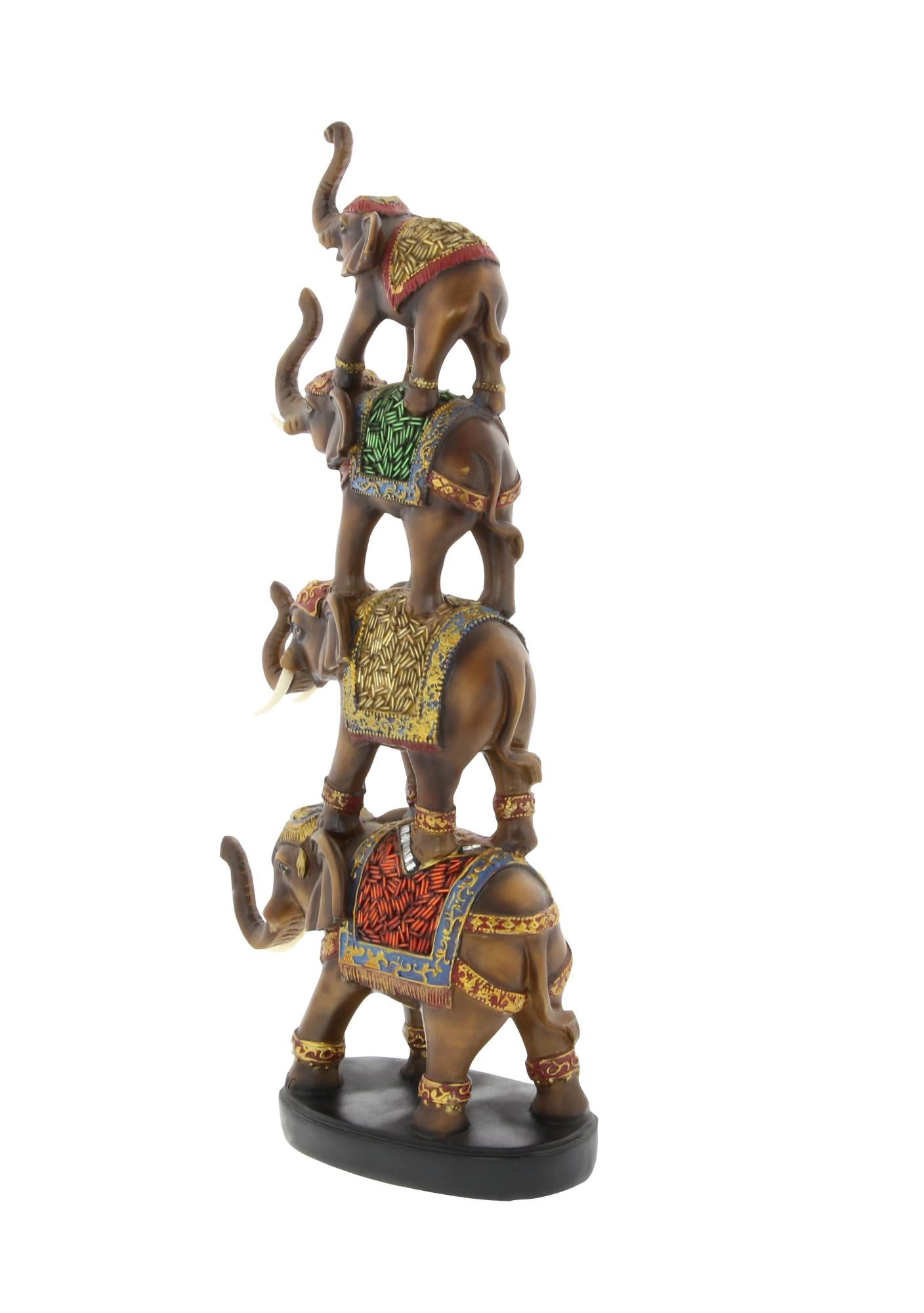 Elephant Brown Polystone Decorative Sculpture