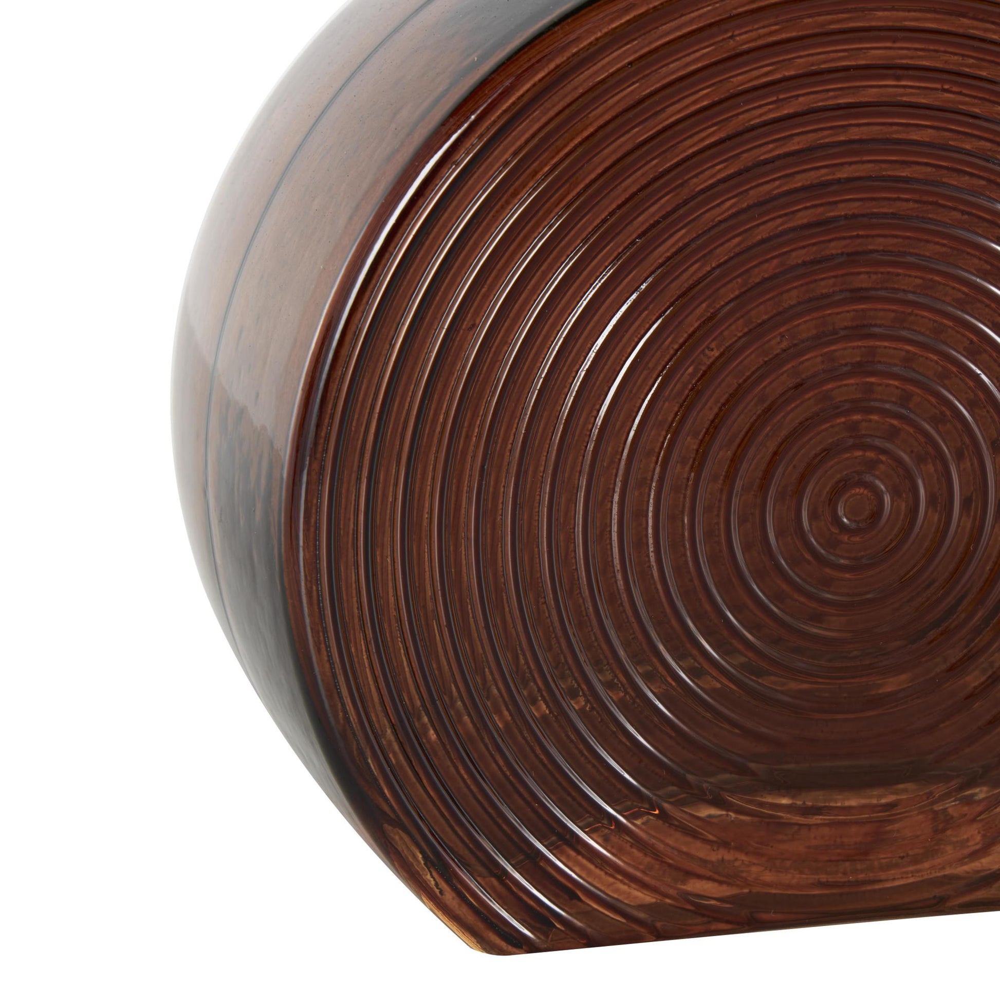 Set of 3 Geometric Brown Glass Triangle, Circle, Square Ombre Living Room Decorative Jars