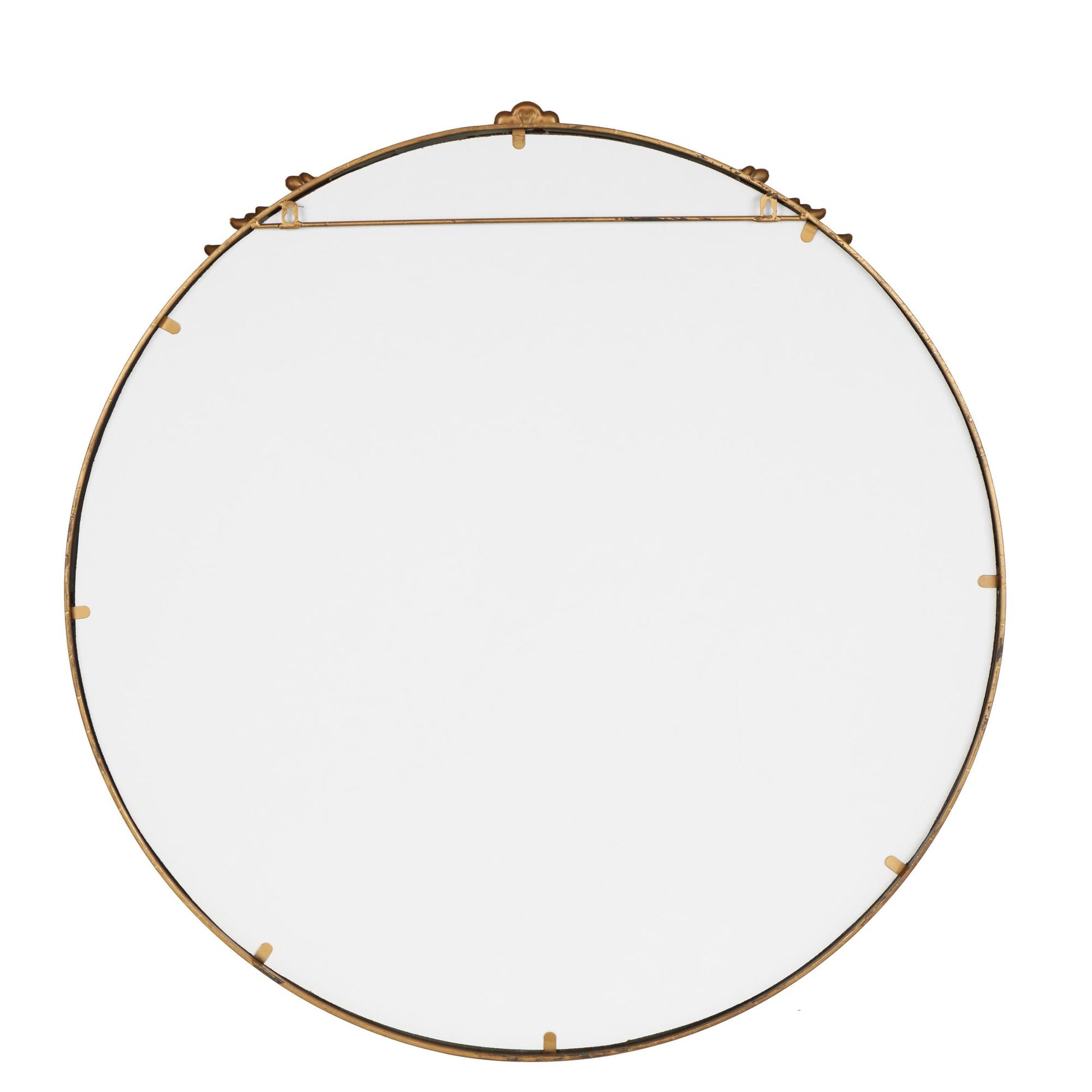 Scroll Gold Metal Layered Frame Room Wall Mirror with Floral Accents