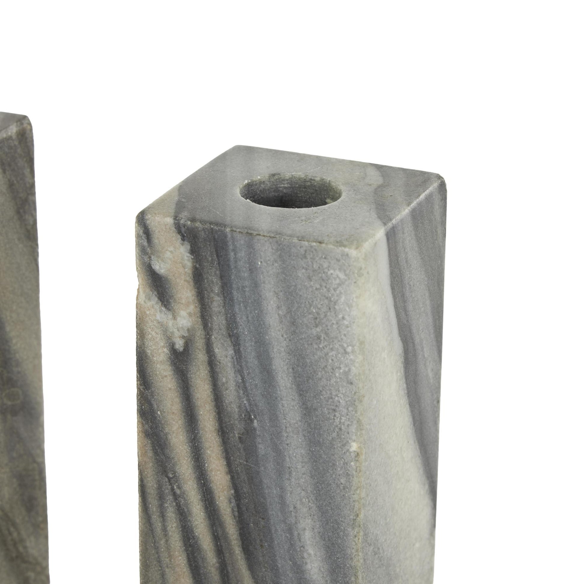 Abstract Marble U-Shaped Decorative Candle Holder 6" x 2" x 8"