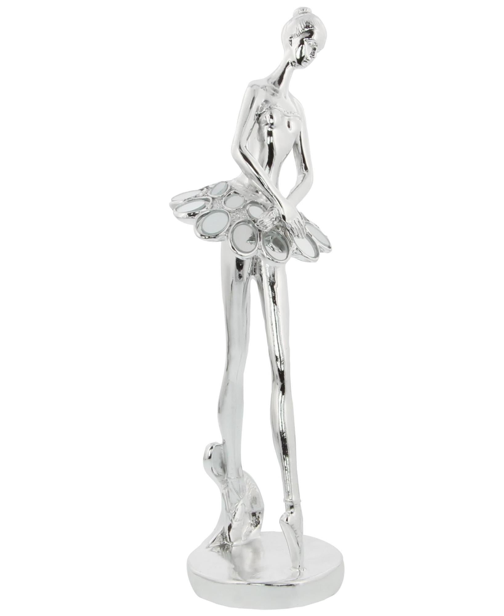 Set of 3 Dancer Polystone Decorative Sculpture with Capiz Inlay Set of 3 12", 12", 11"H