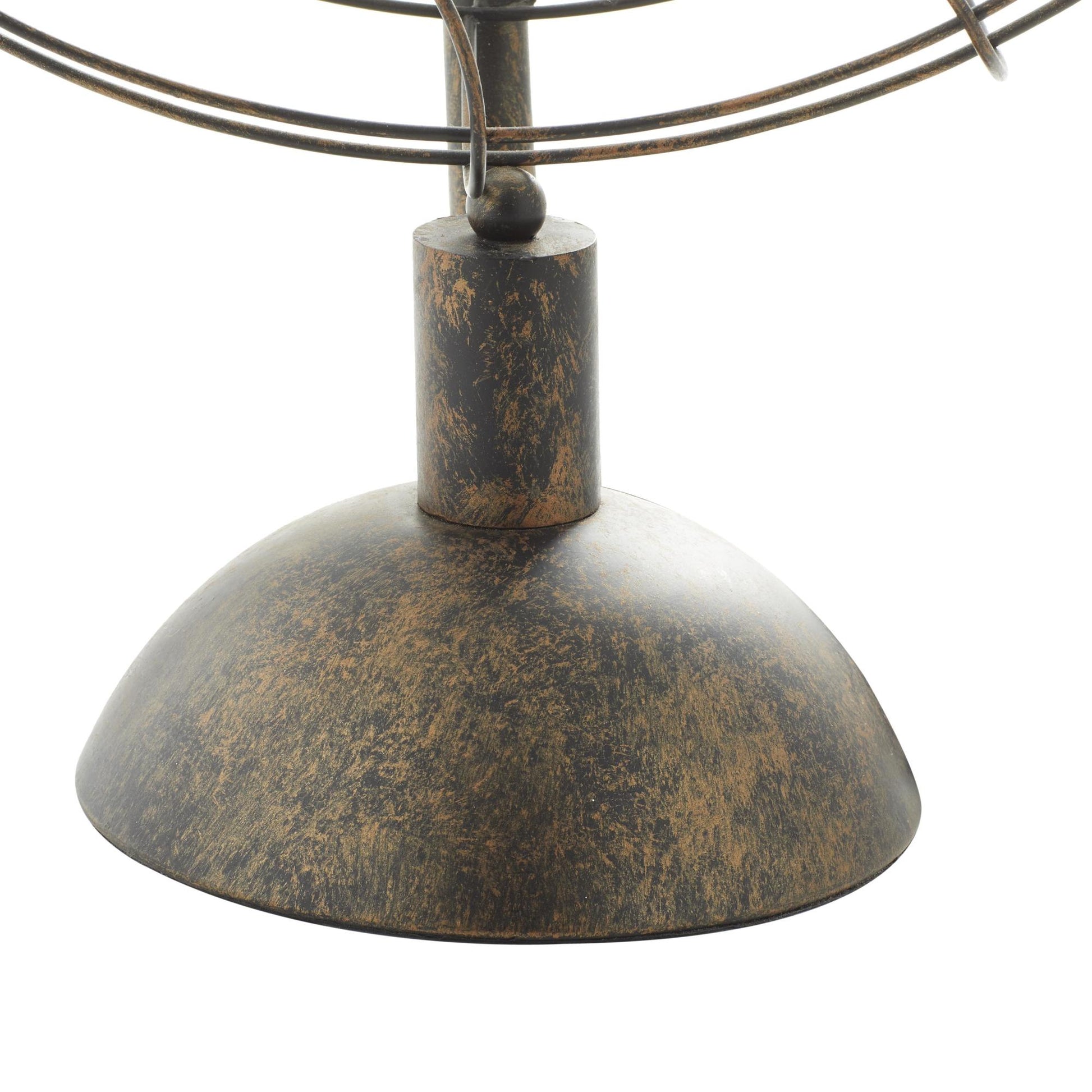 Fan Bronze Metal Vintage 5 Bulb Room Accent Lamp