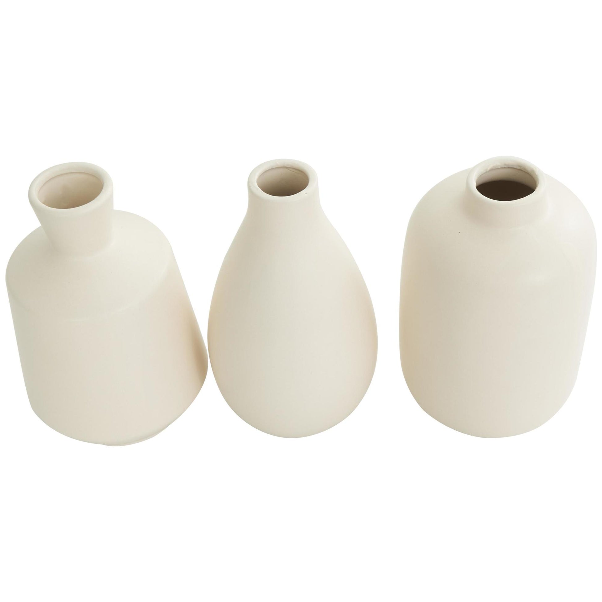 Set of 3 Ceramic Marble Inspired Decorative Vase with Varying Shapes Set of 3 4"W, 8"H