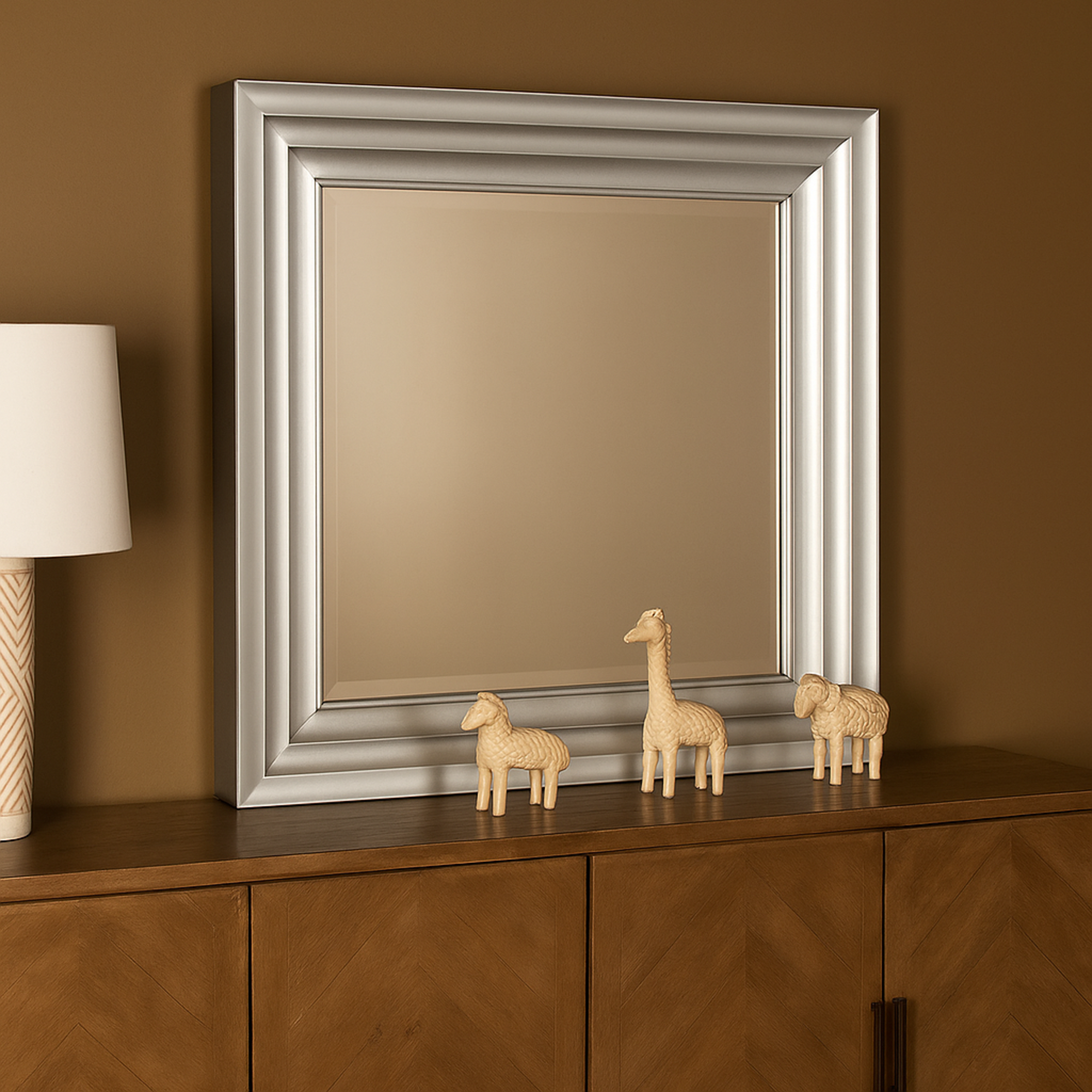 Silver Glass Room Wall Mirror