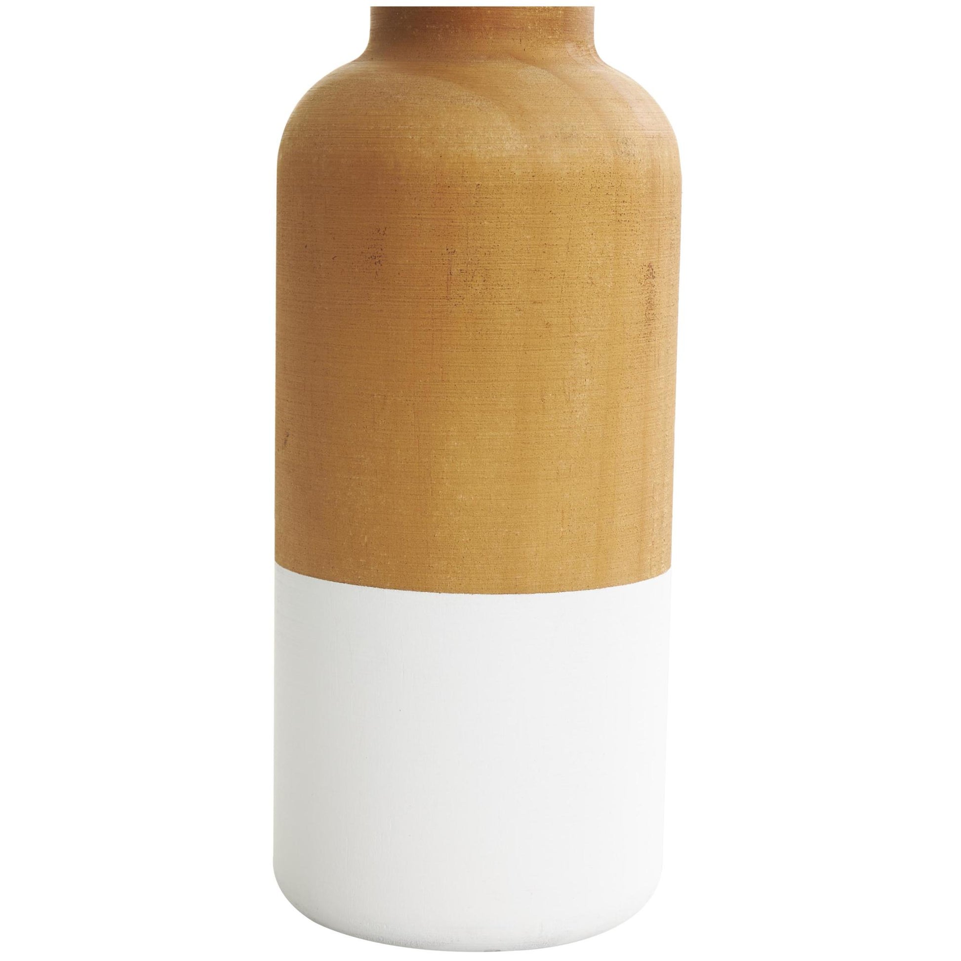 Set of 3 Wood Colorblock Decorative Vase with White Bases Set of 3 10", 8", 5"H