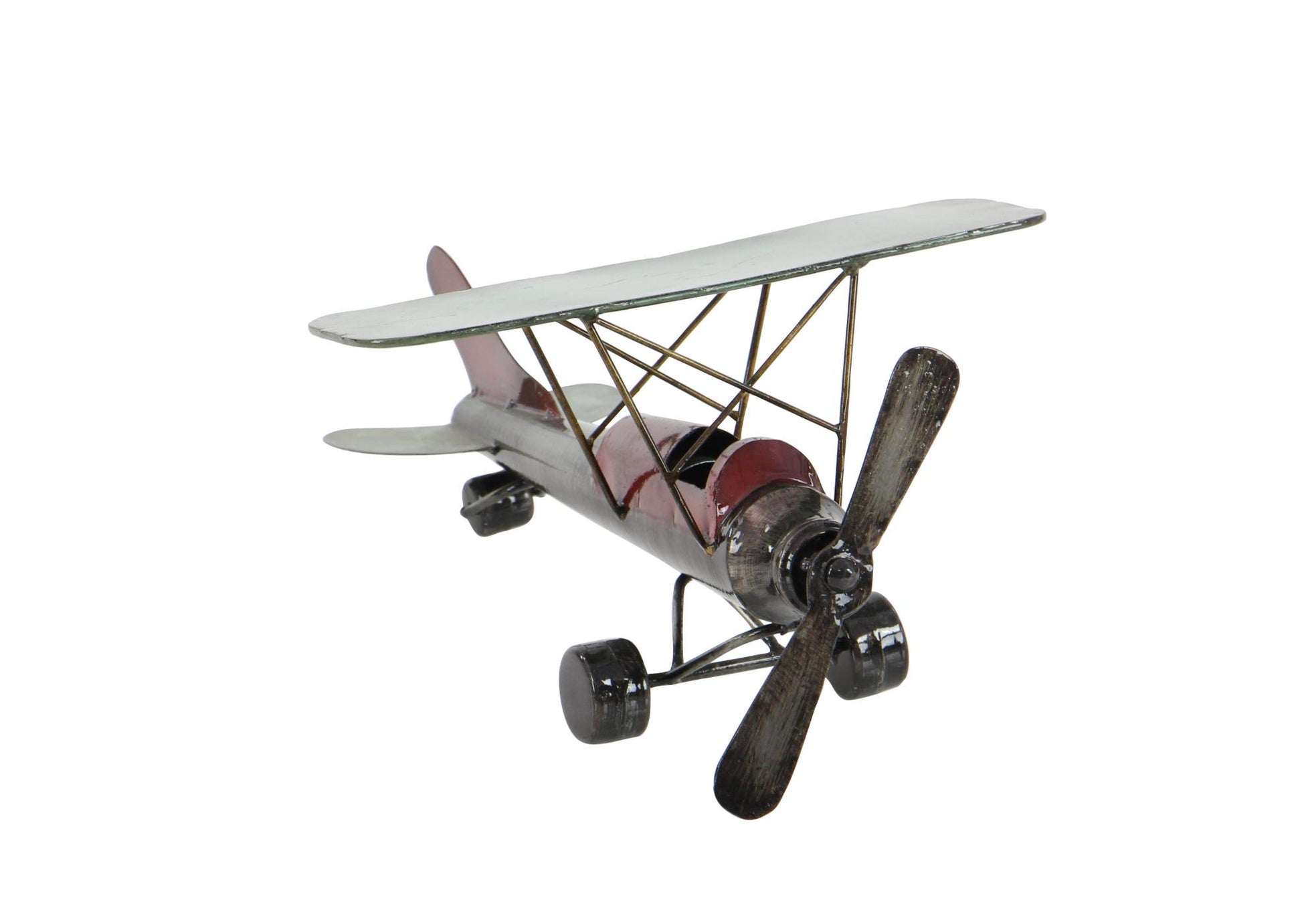 Airplane Gray Metal Decorative Sculpture