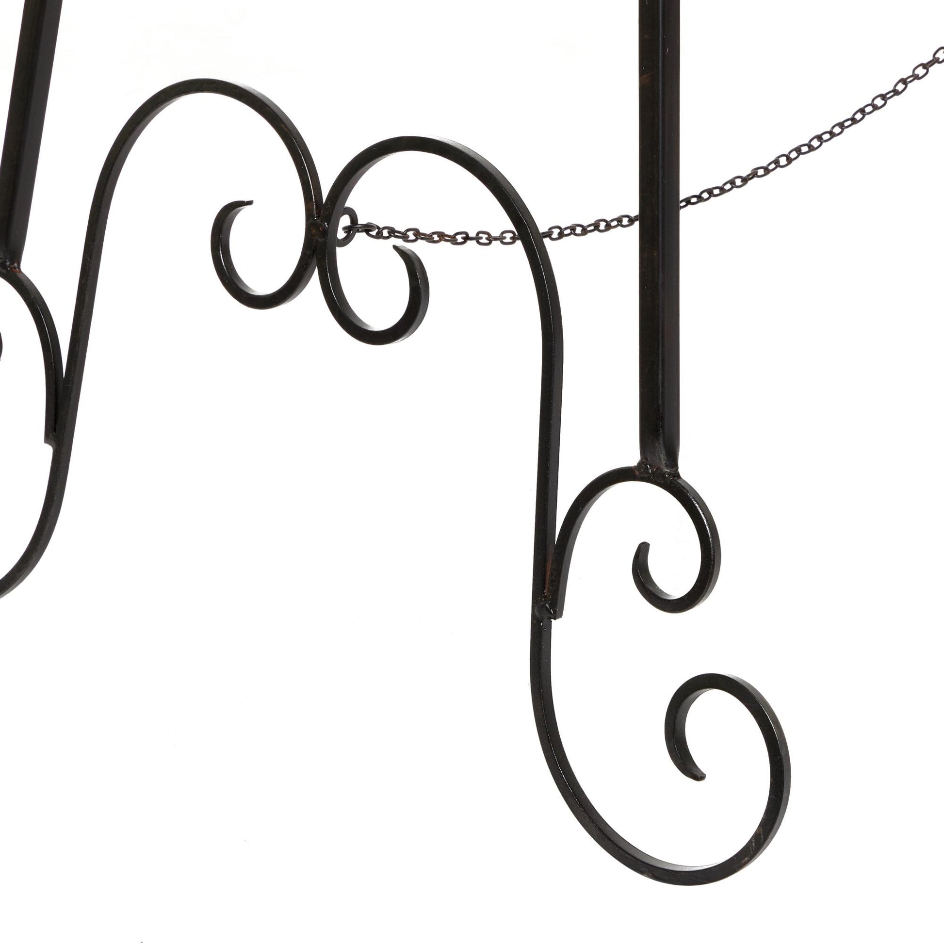 Scroll Black Metal Tall Adjustable Floor 3 Tier Display Easel