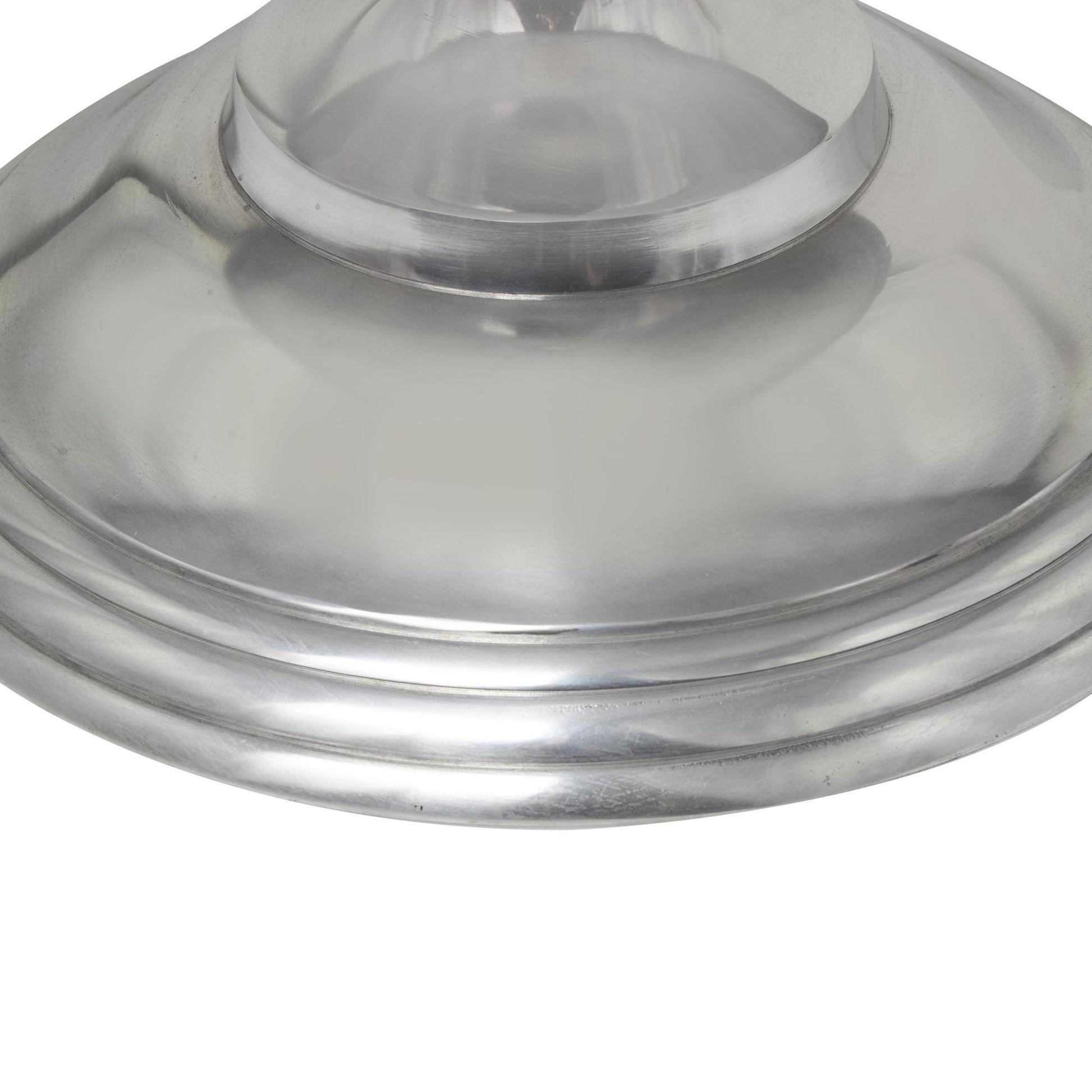 Aluminum Metal Sleek Ball Centered Base Living Room Coffee Table with Pedestal Base 30" x 30" x 19"