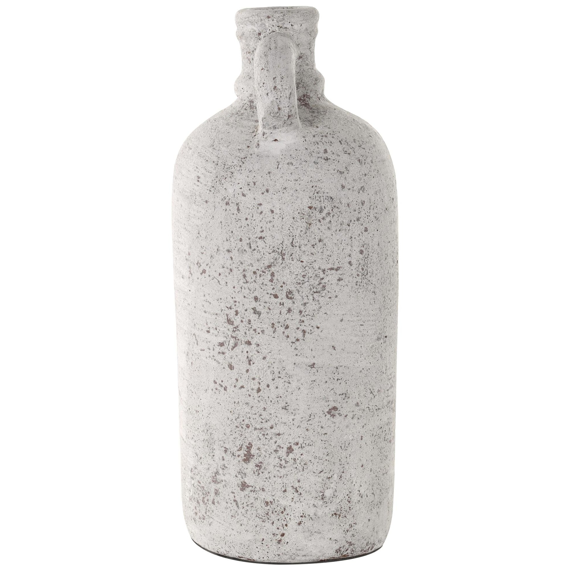 Cream Ceramic Antique Style Textured Decorative Vase