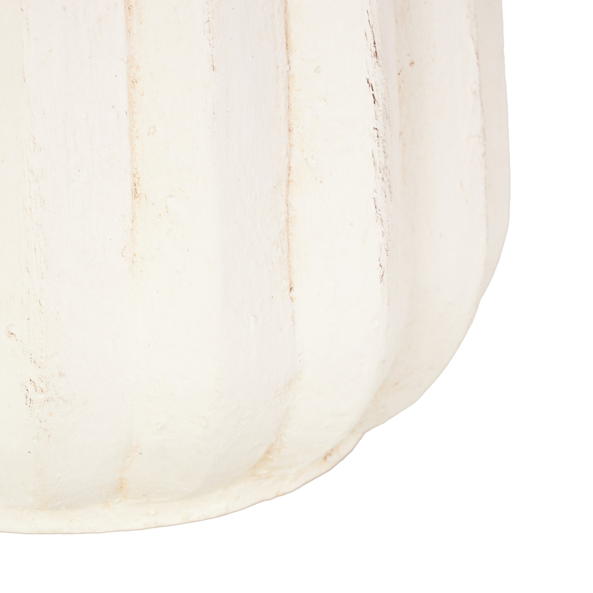 Cream Magnesium Oxide Decorative Vase with Carved Grooves