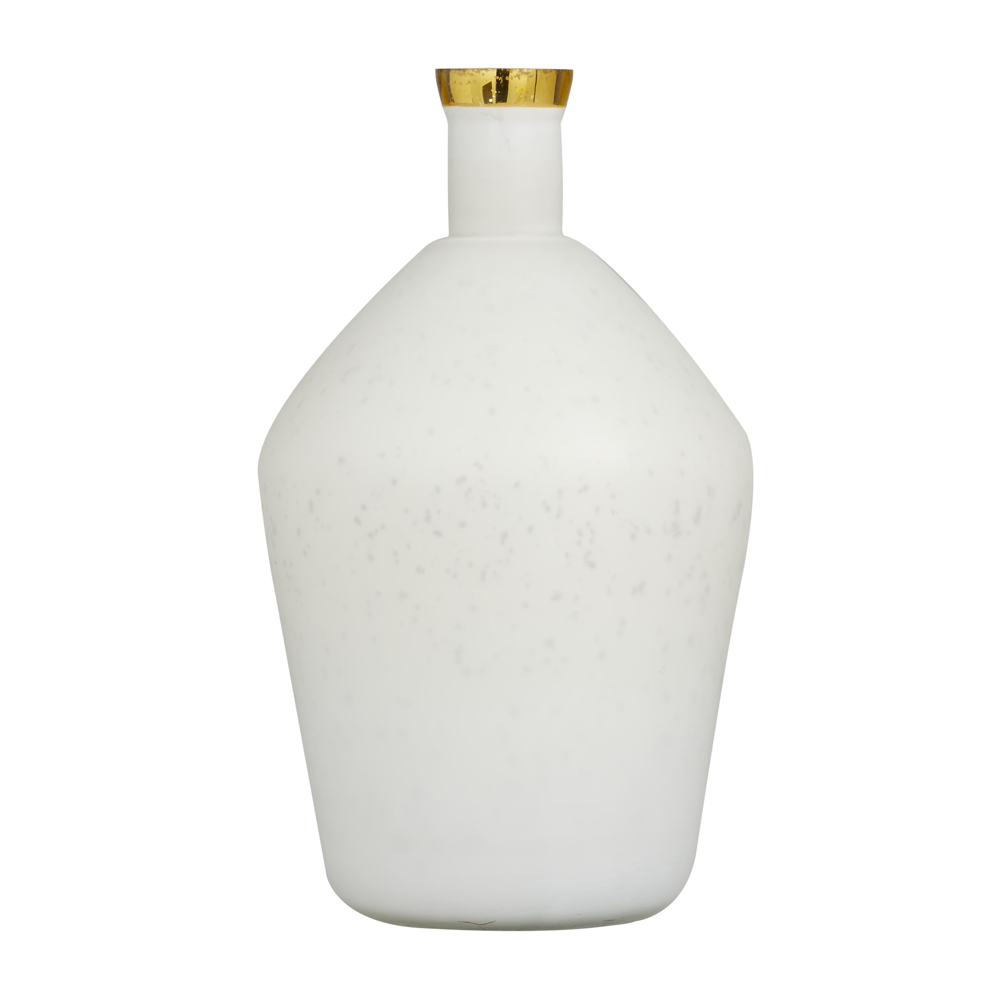 Glass Decorative Vase with Gold Rim