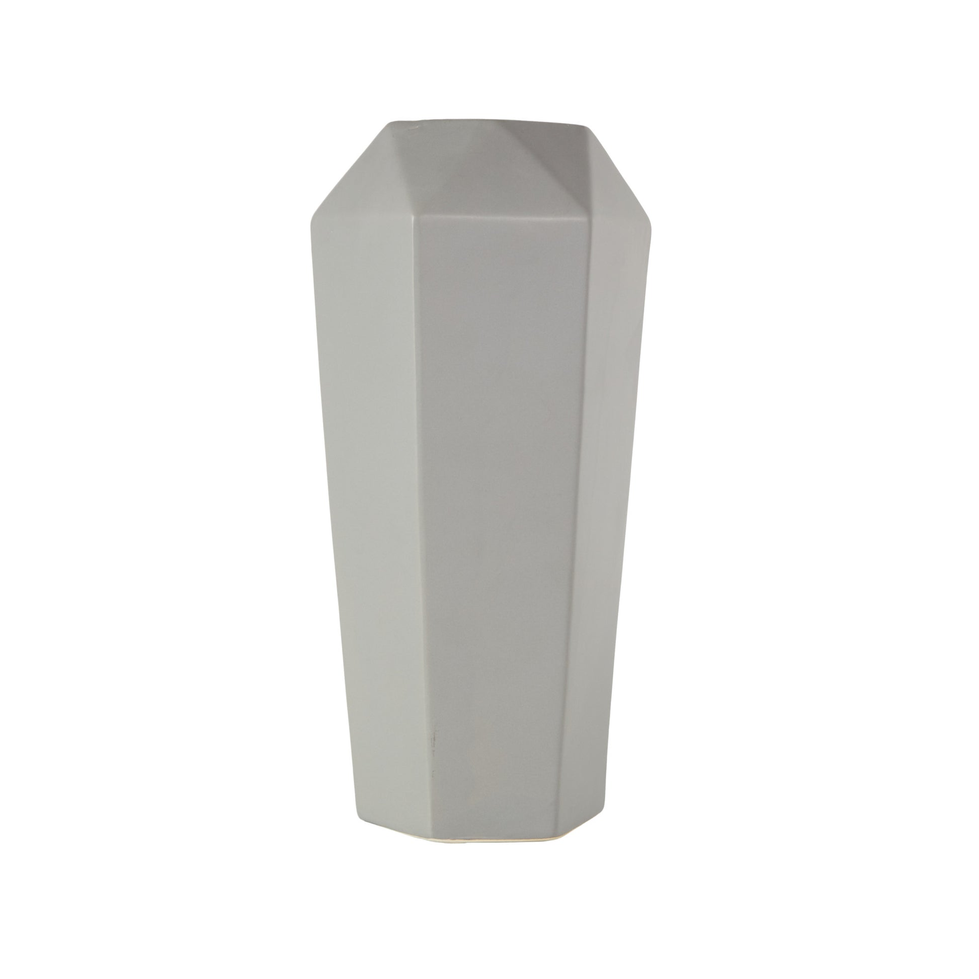 Geometric Gray Ceramic Decorative Vase