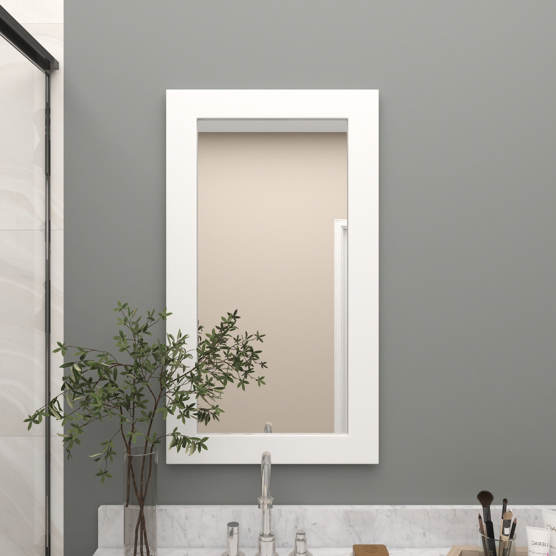Wooden Minimalistic Room Wall Mirror 24" x 1" x 42"