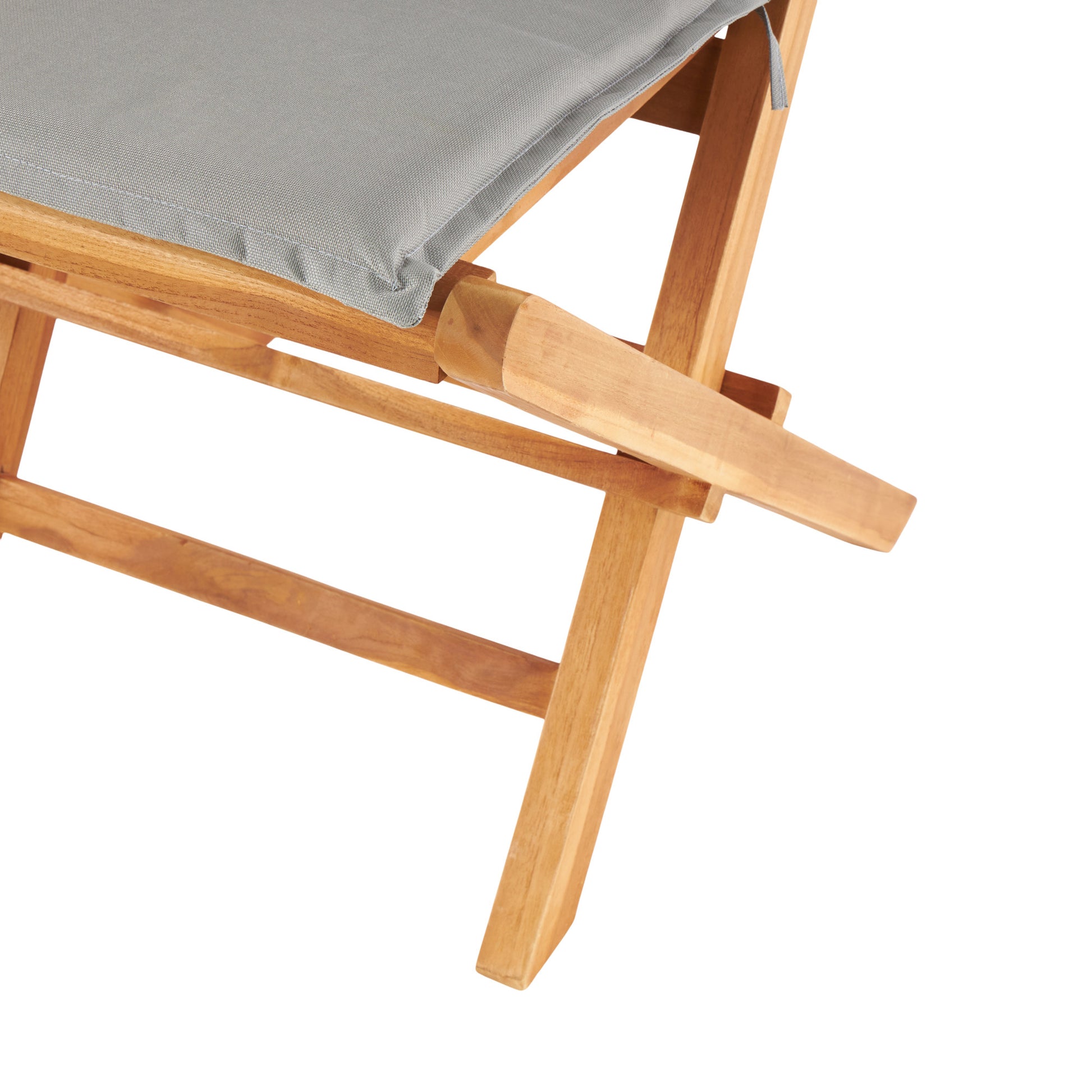 Set of 2 Brown Teak Wood Folding Patio Outdoor Dining Chair with Cushions