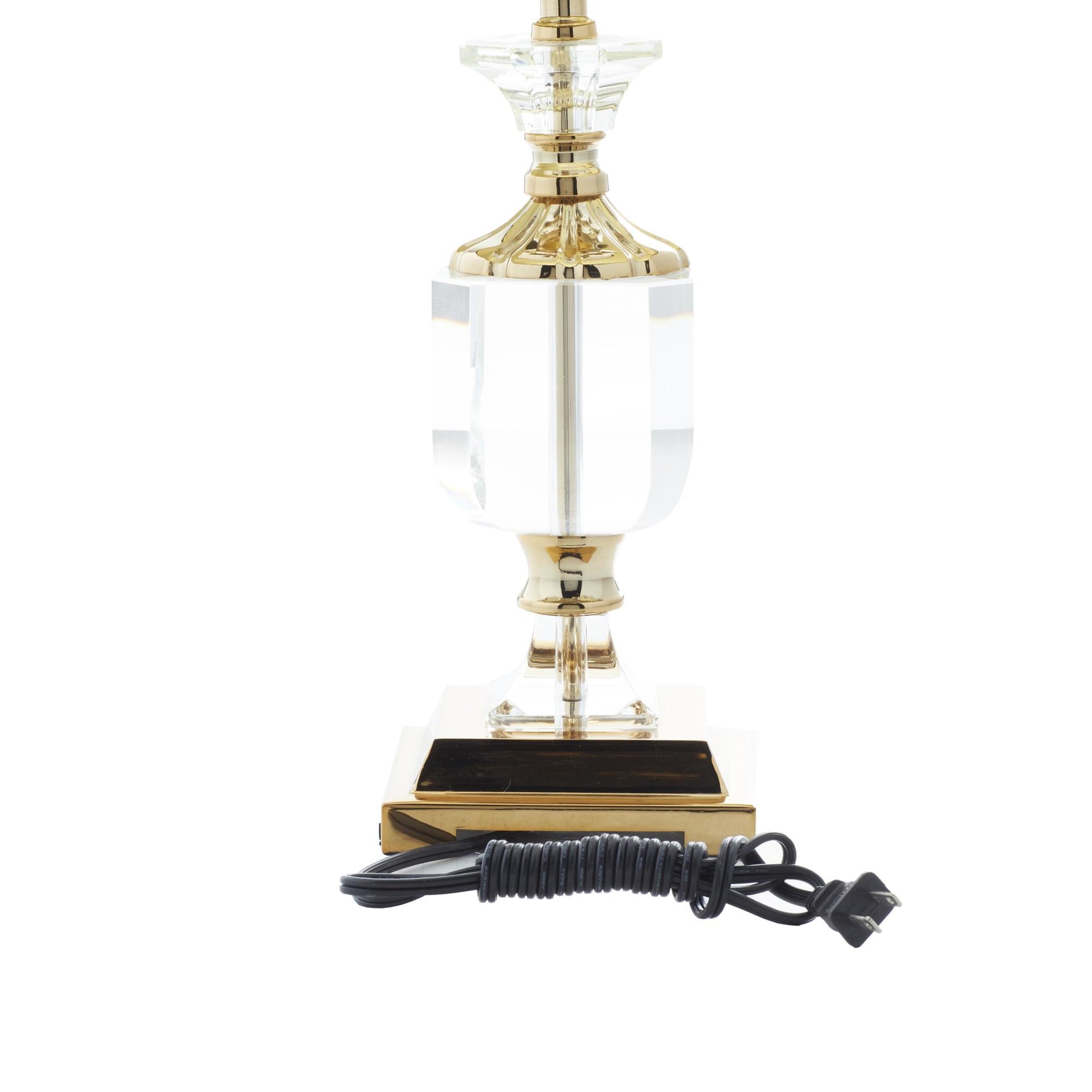 Black Crystal Room Table Lamp with Gold Accents