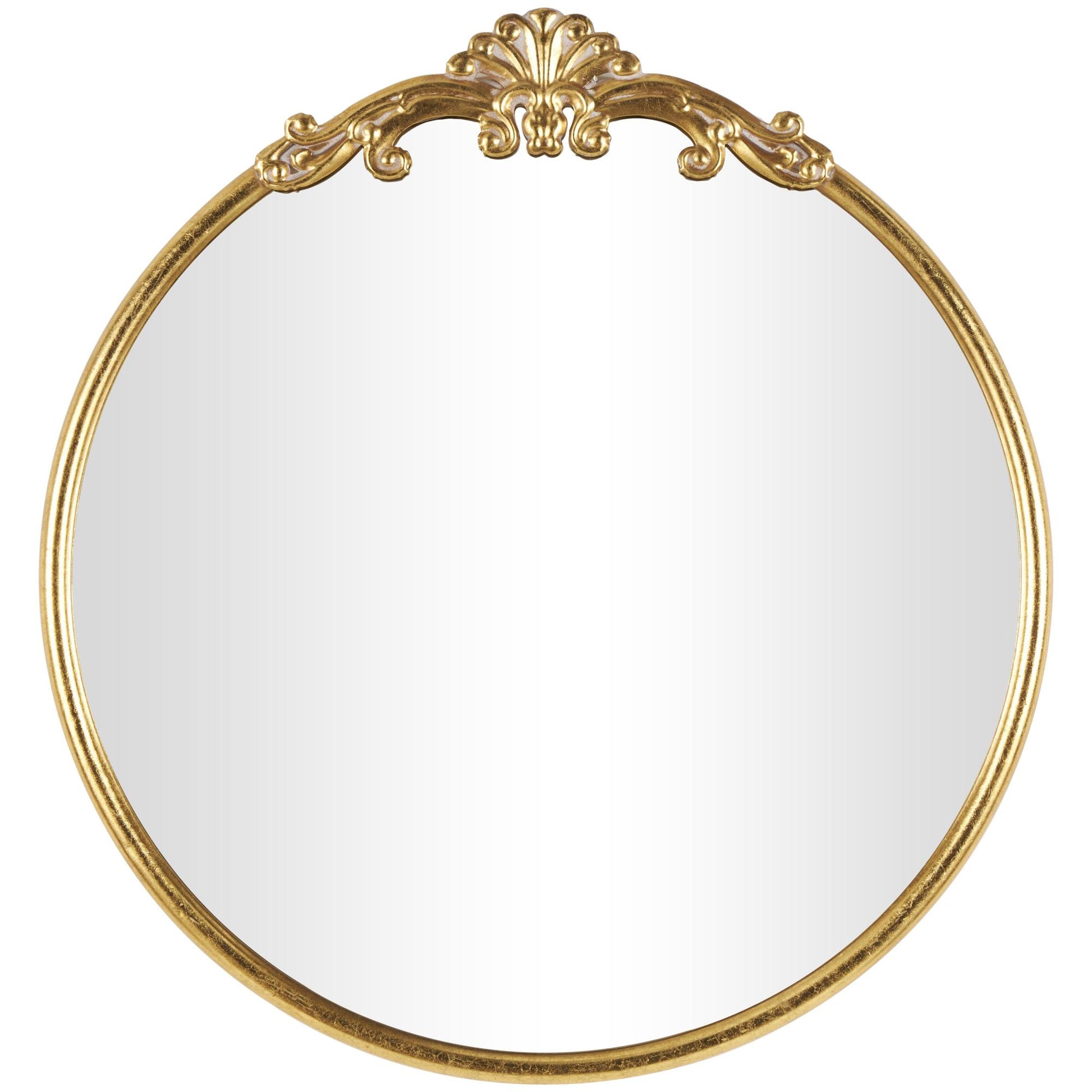 Scroll Gold Metal Ornate Baroque Round Room Wall Mirror