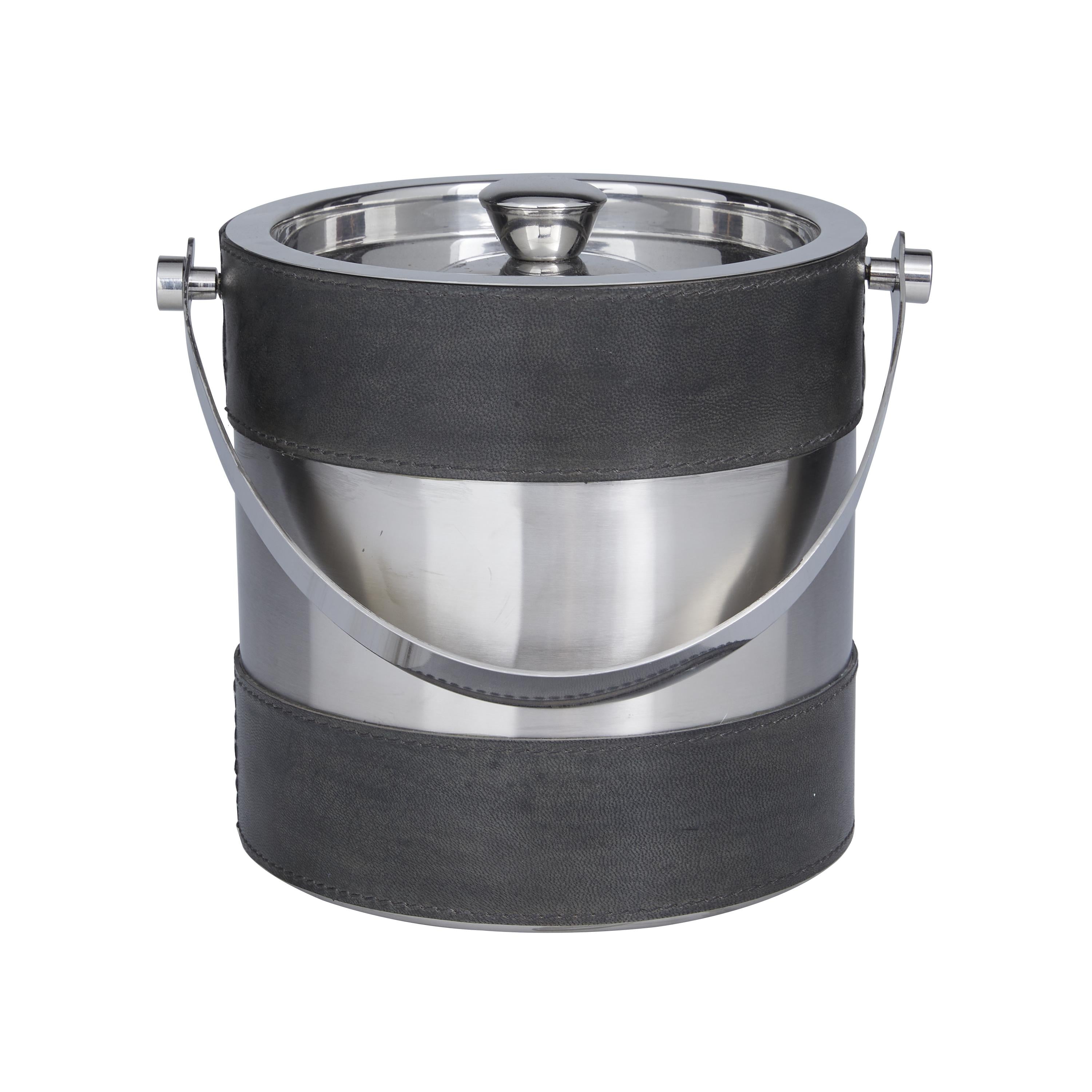 Leather Handmade Decorative Ice Bucket with Lid