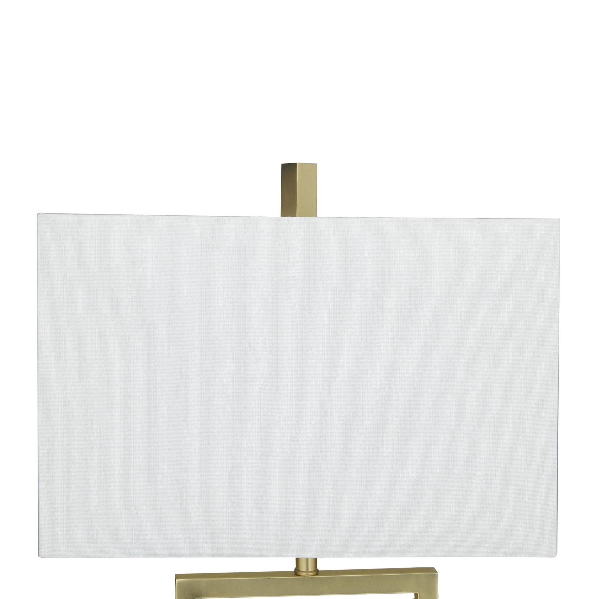 CosmoLiving by Cosmopolitan Geometric Marble Room Table Lamp with Square Shade