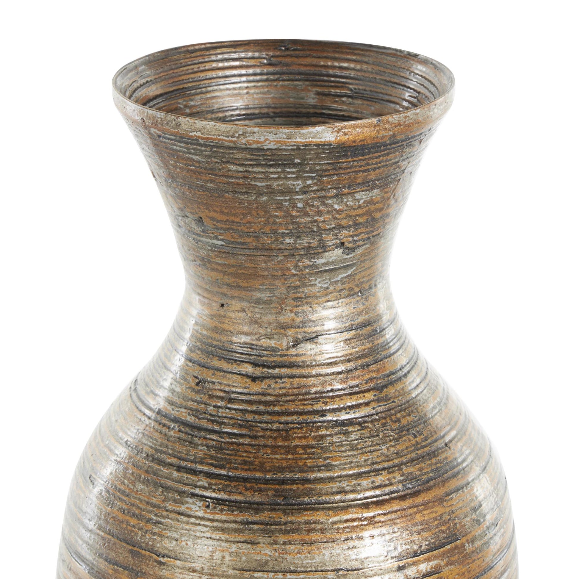 Brown Bamboo Wood Antique Inspired Pot Decorative Vase