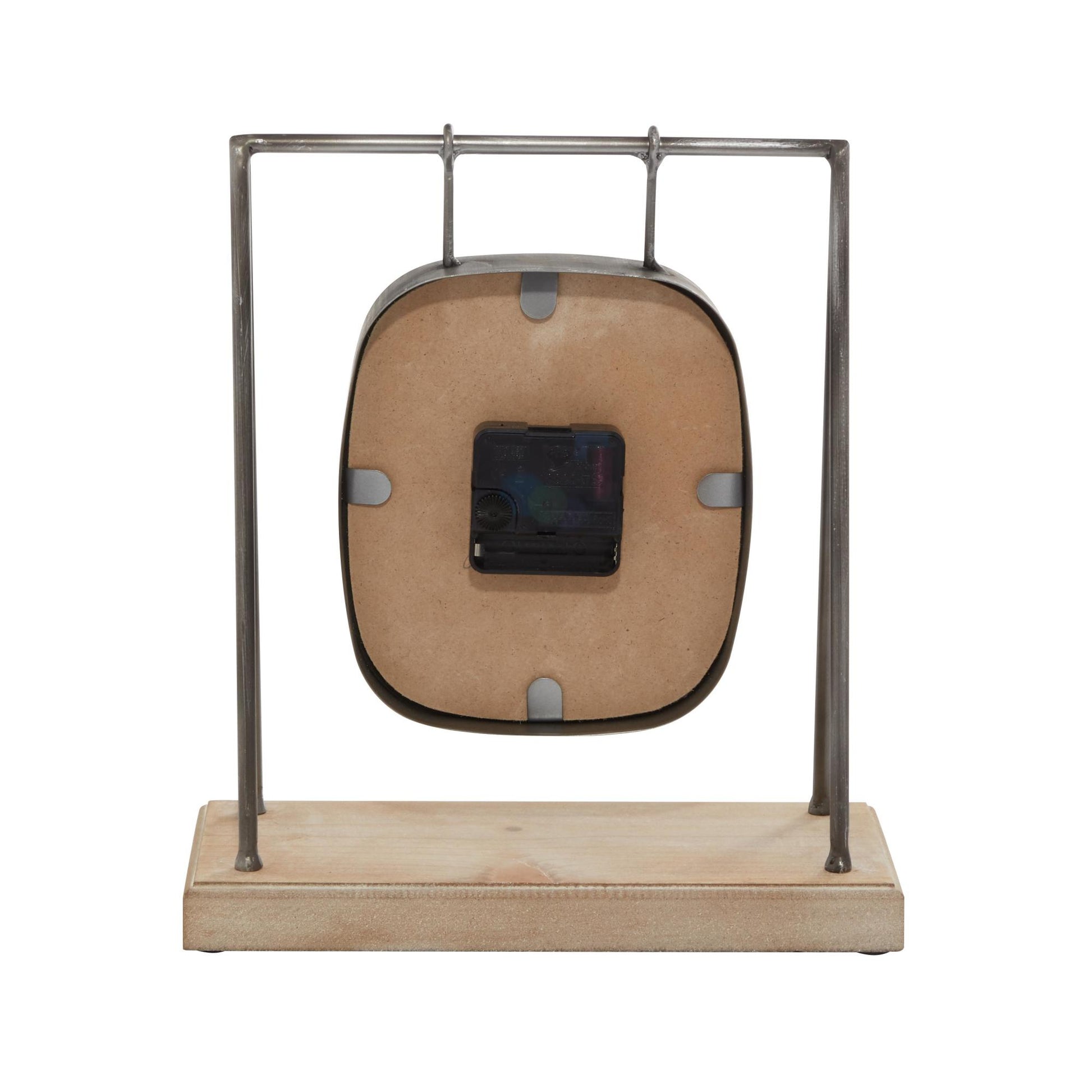 Gray Wood Pendulum Decorative Clock with Wood Base