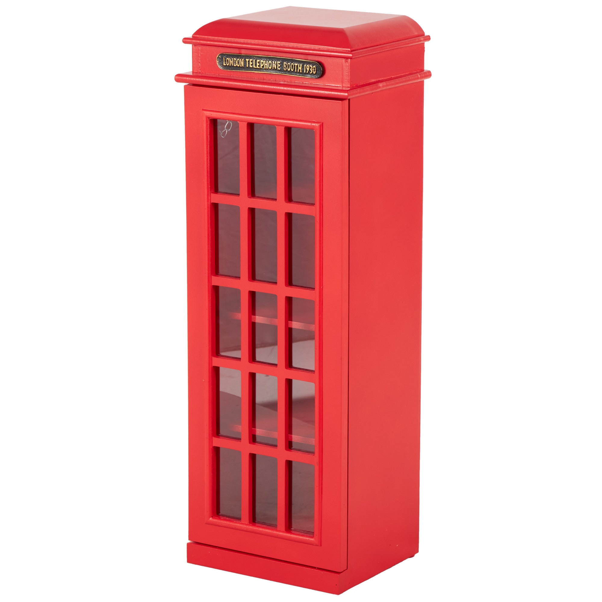 Telephone Red Wooden Vintage London Booth 3 Shelf Room Storage Unit