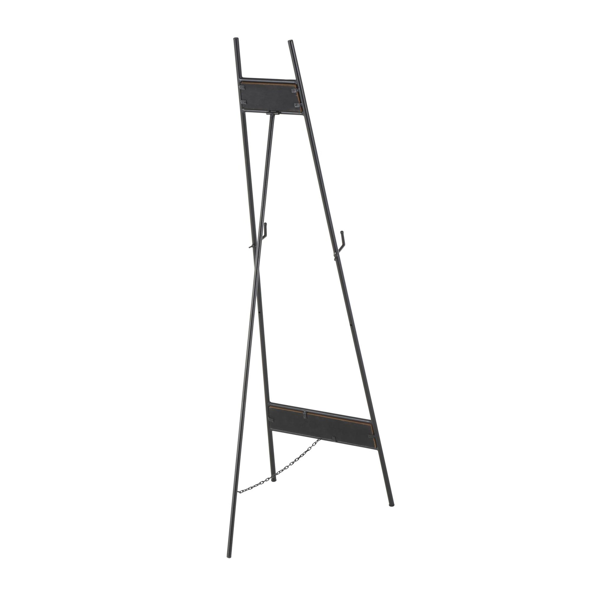 Black Metal Floor 2 Tier Display Easel with Wood Accents