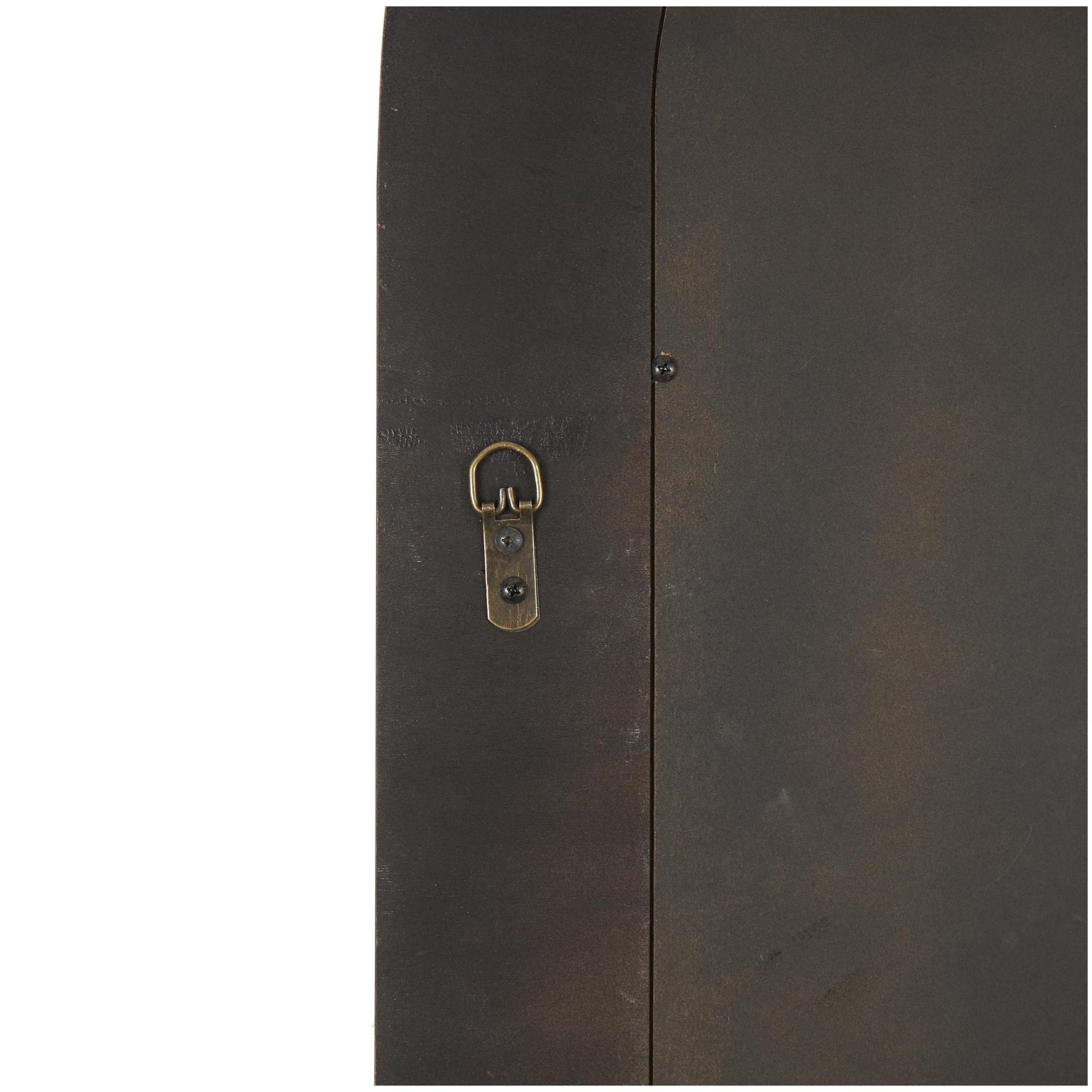 Wooden Ribbed Oval Room Wall Mirror with Brown Accents