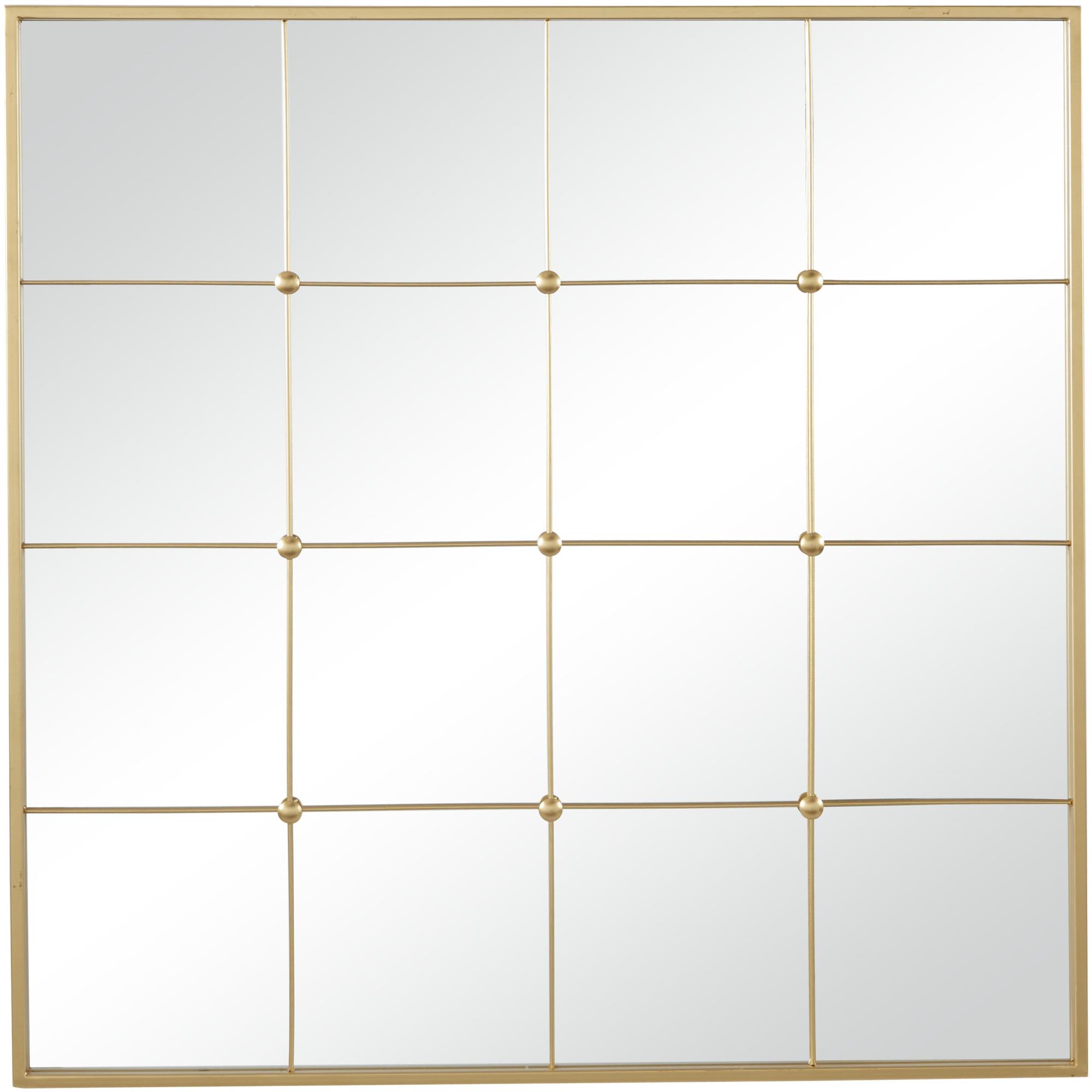 CosmoLiving by Cosmopolitan Gold Metal Window Pane Inspired Room Wall Mirror