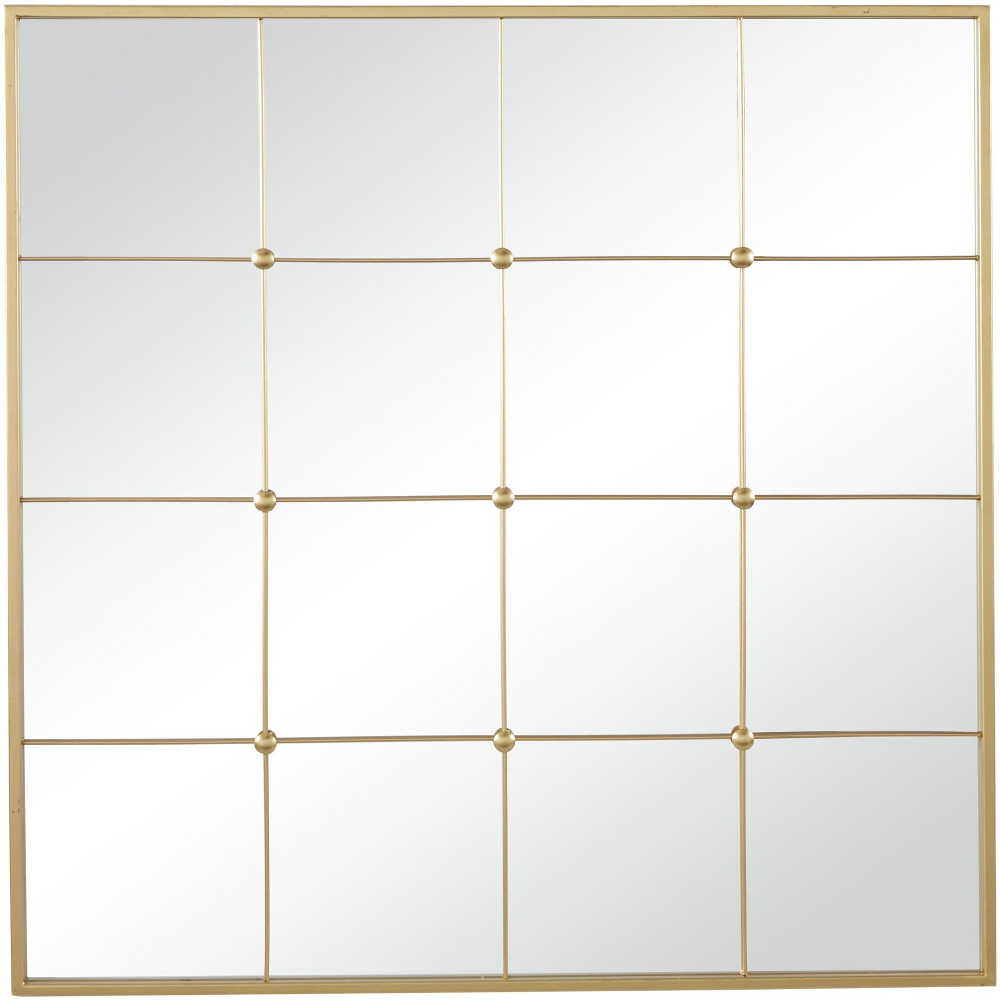 CosmoLiving by Cosmopolitan Gold Metal Window Pane Inspired Room Wall Mirror