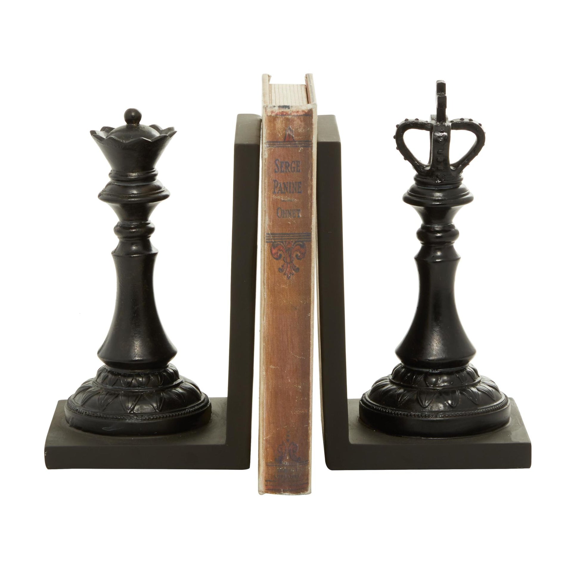 Set of 2 Chess Crystal Oversized Decorative Bookends with Cut Crystal Designs Set of 2 4"W, 10"H