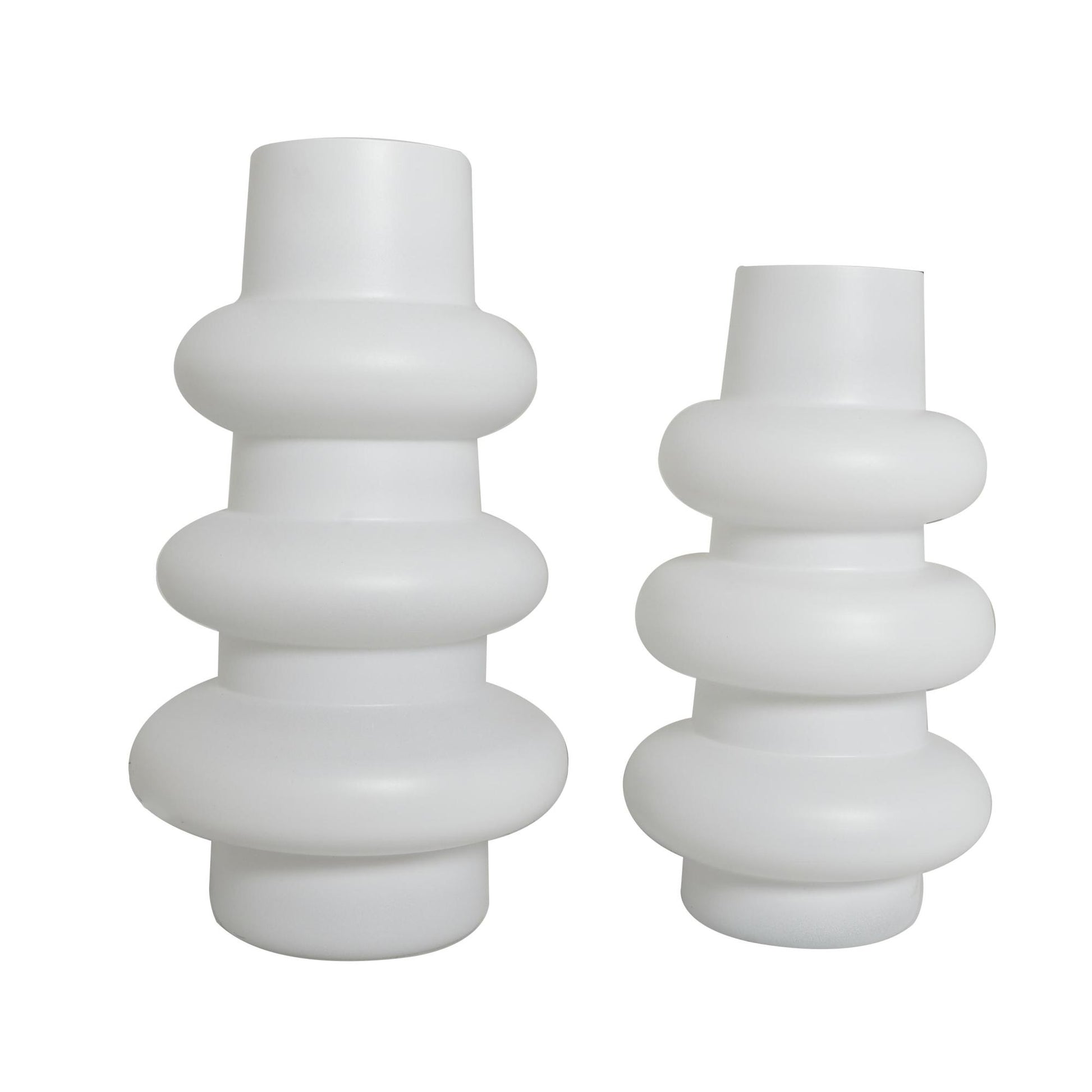 Set of 2 Glass Dimensional Bubble Decorative Vase