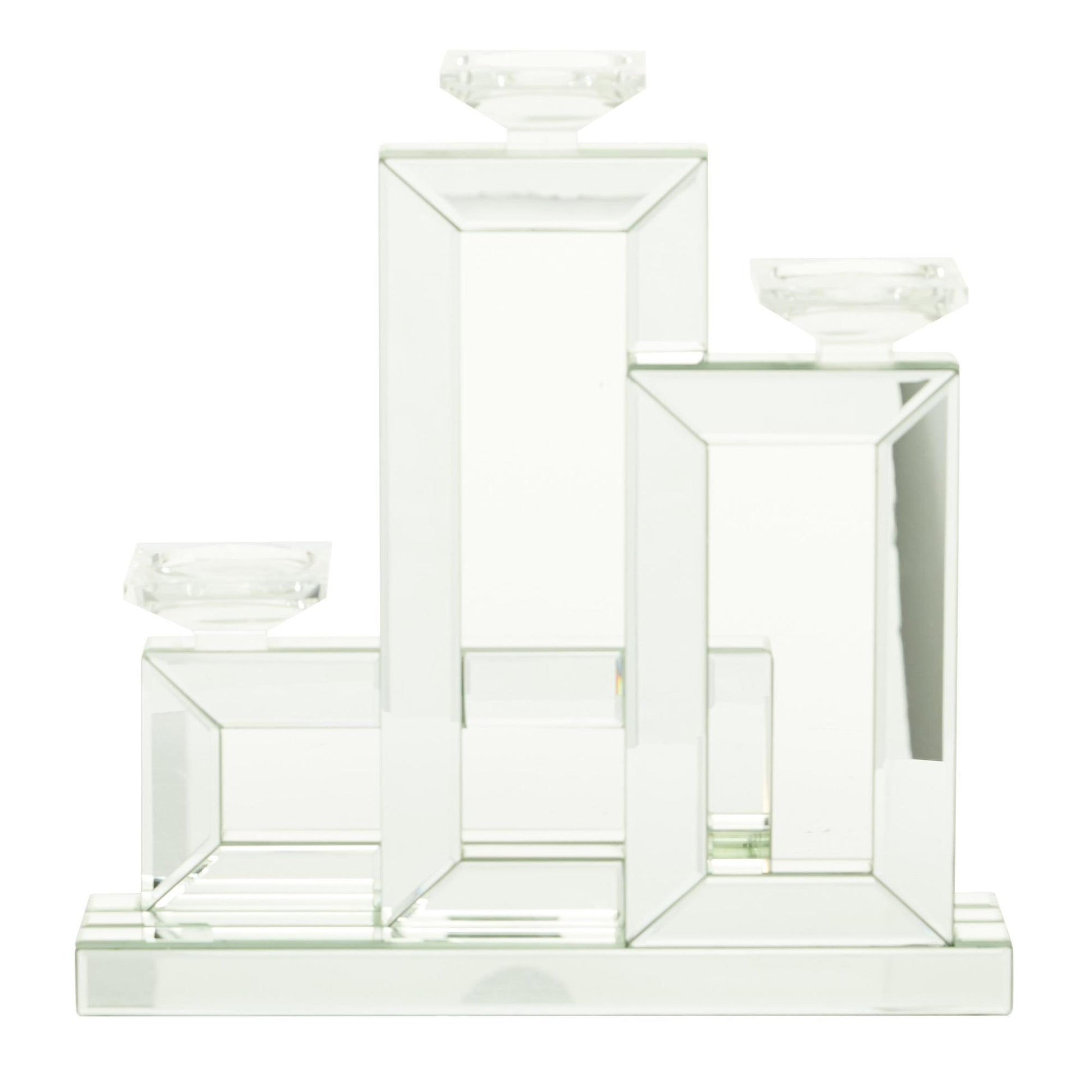 Silver Wood Decorative Candelabra
