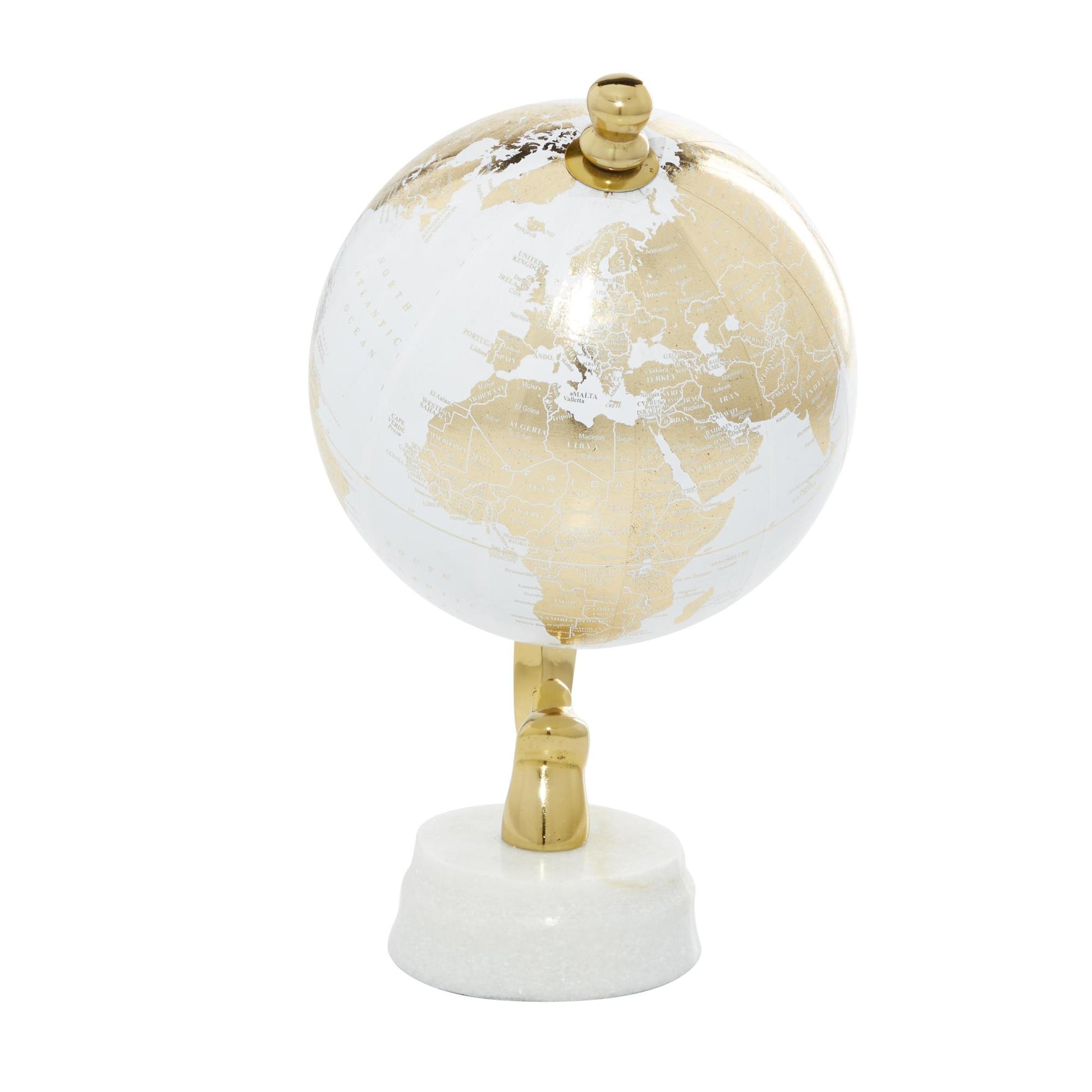 World Map Aluminum Metal Educational/Geographic Earth Globe with Marble Base