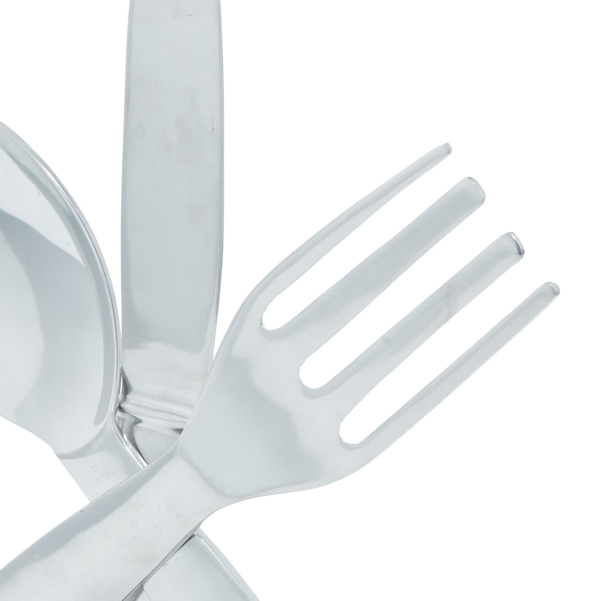 Utensils Silver Aluminum Metal Decorative Sculpture with Black Base