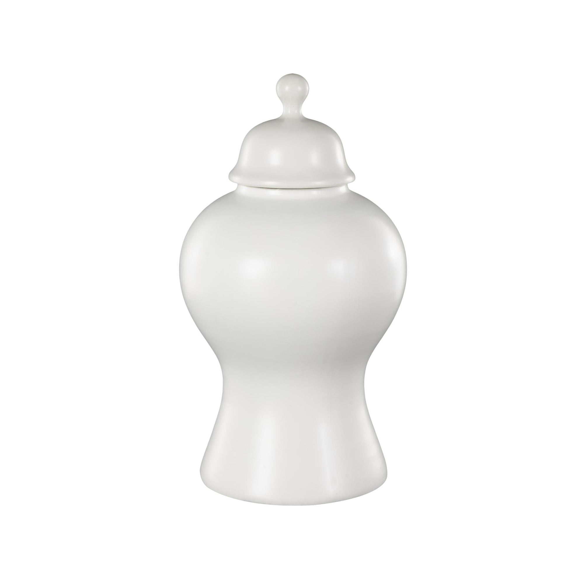 Ceramic Rounded Hourglass Living Room Decorative Jars with Lid and Ball Knob