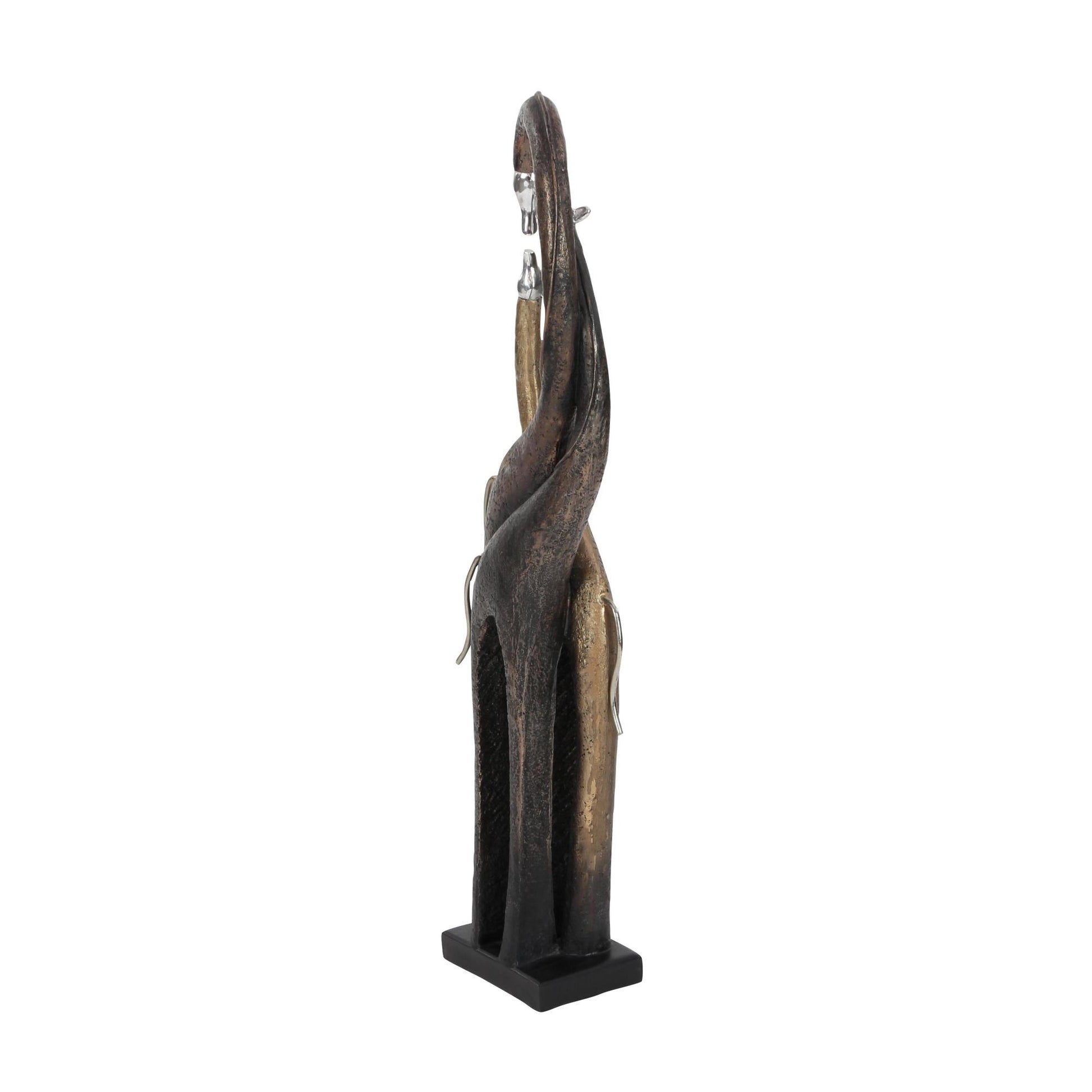 Giraffe Brass Polystone Decorative Sculpture