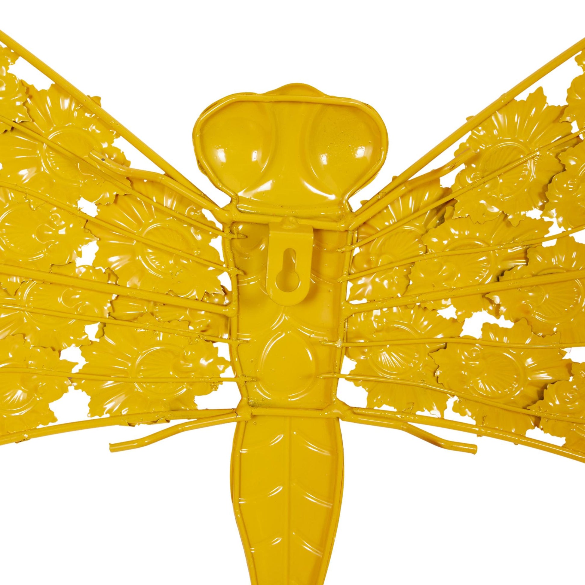 Set of 2 Butterfly Yellow Metal Home Wall Decor